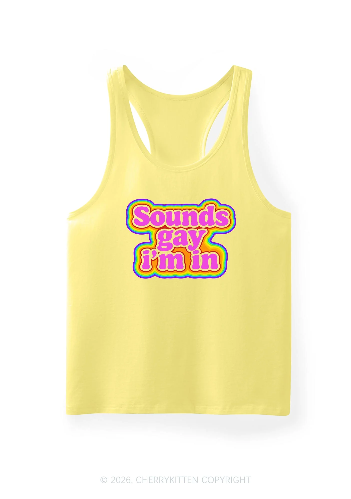 Sounds Gay Im In Pride Y2K Men Racerback Tank Top Cherrykitten - Image 8