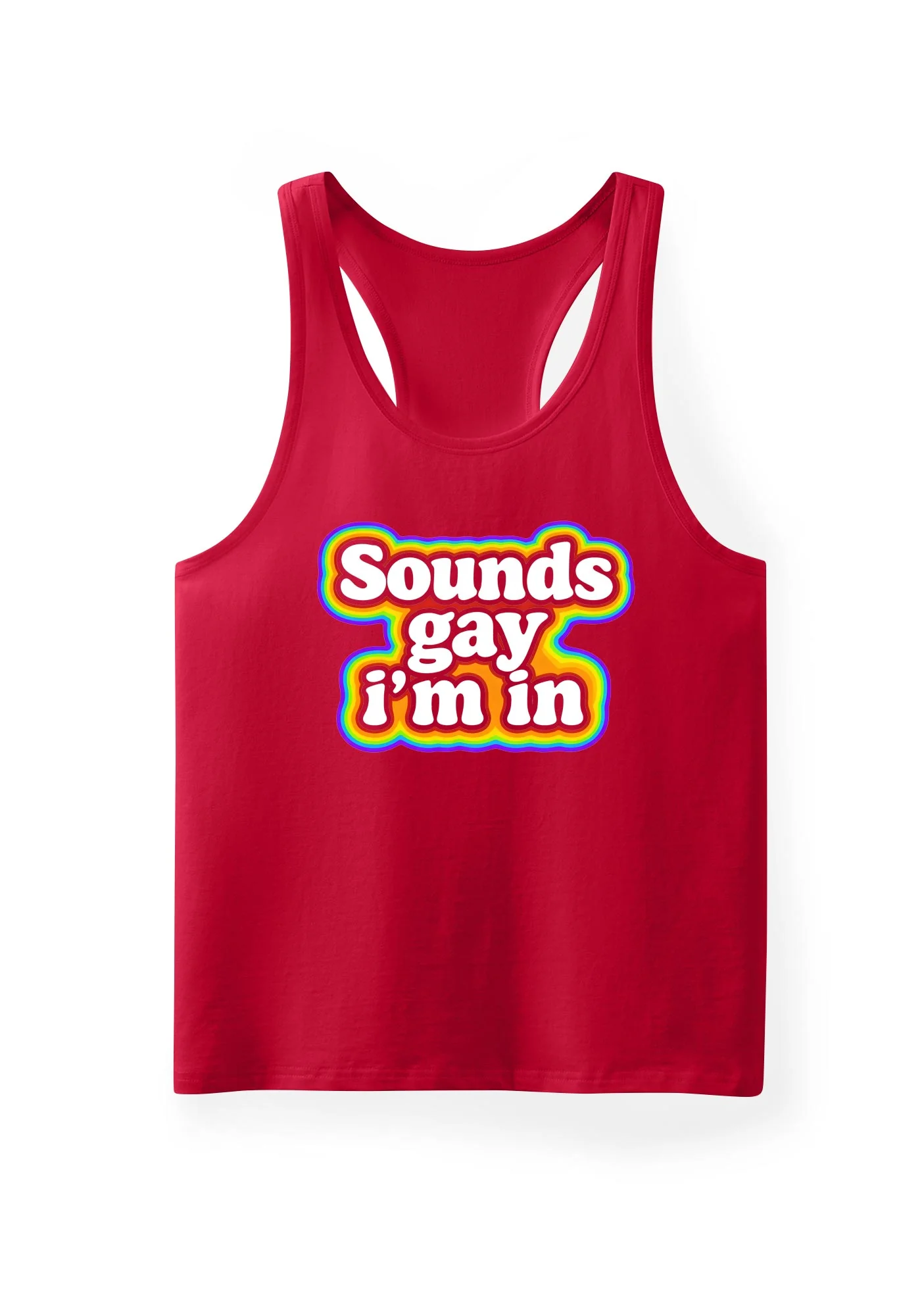 Sounds Gay Im In Pride Y2K Men Racerback Tank Top Cherrykitten - Image 9