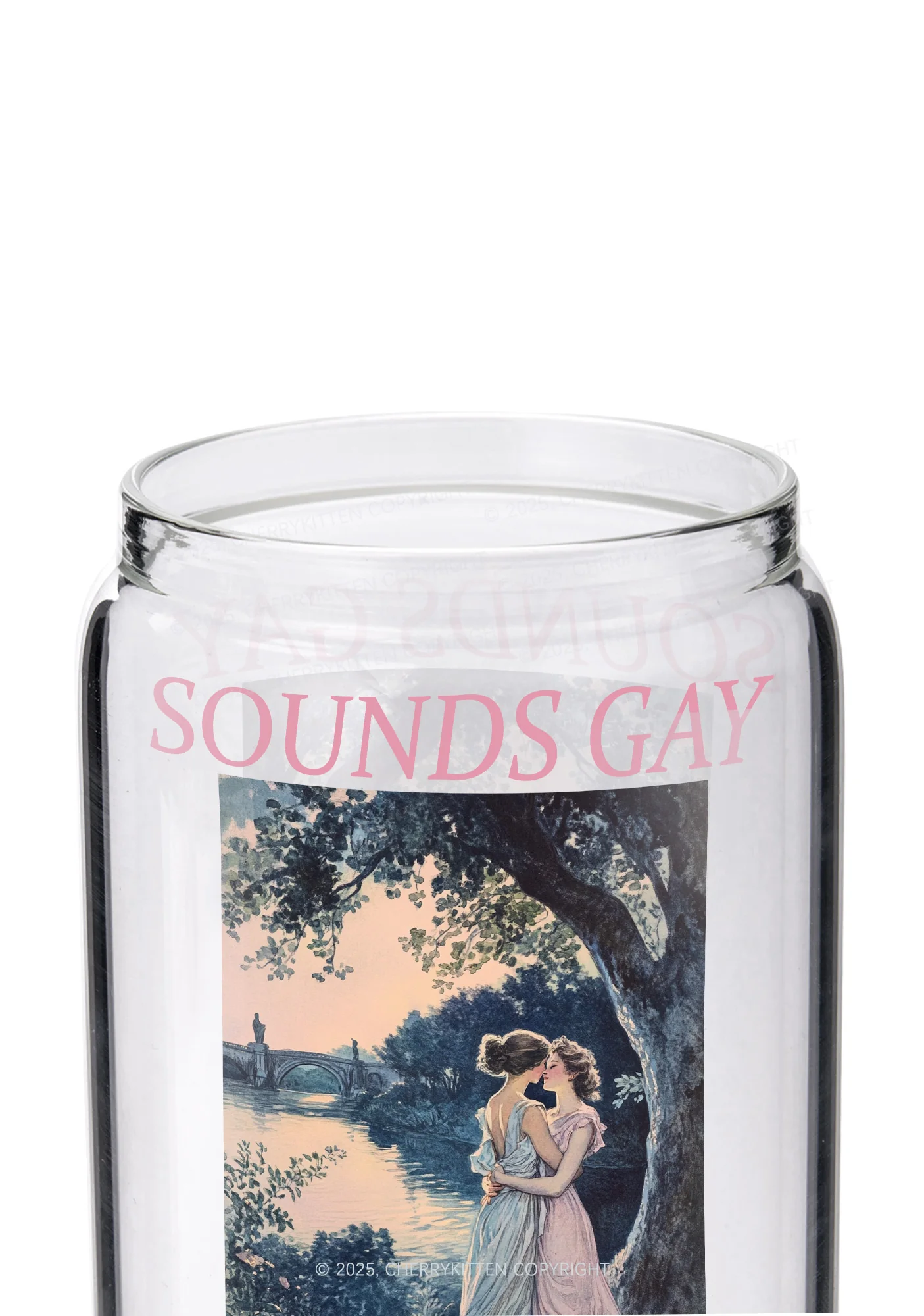 Sounds Gay Im In Pride Y2K Printed Glass Cup Cherrykitten - Image 2
