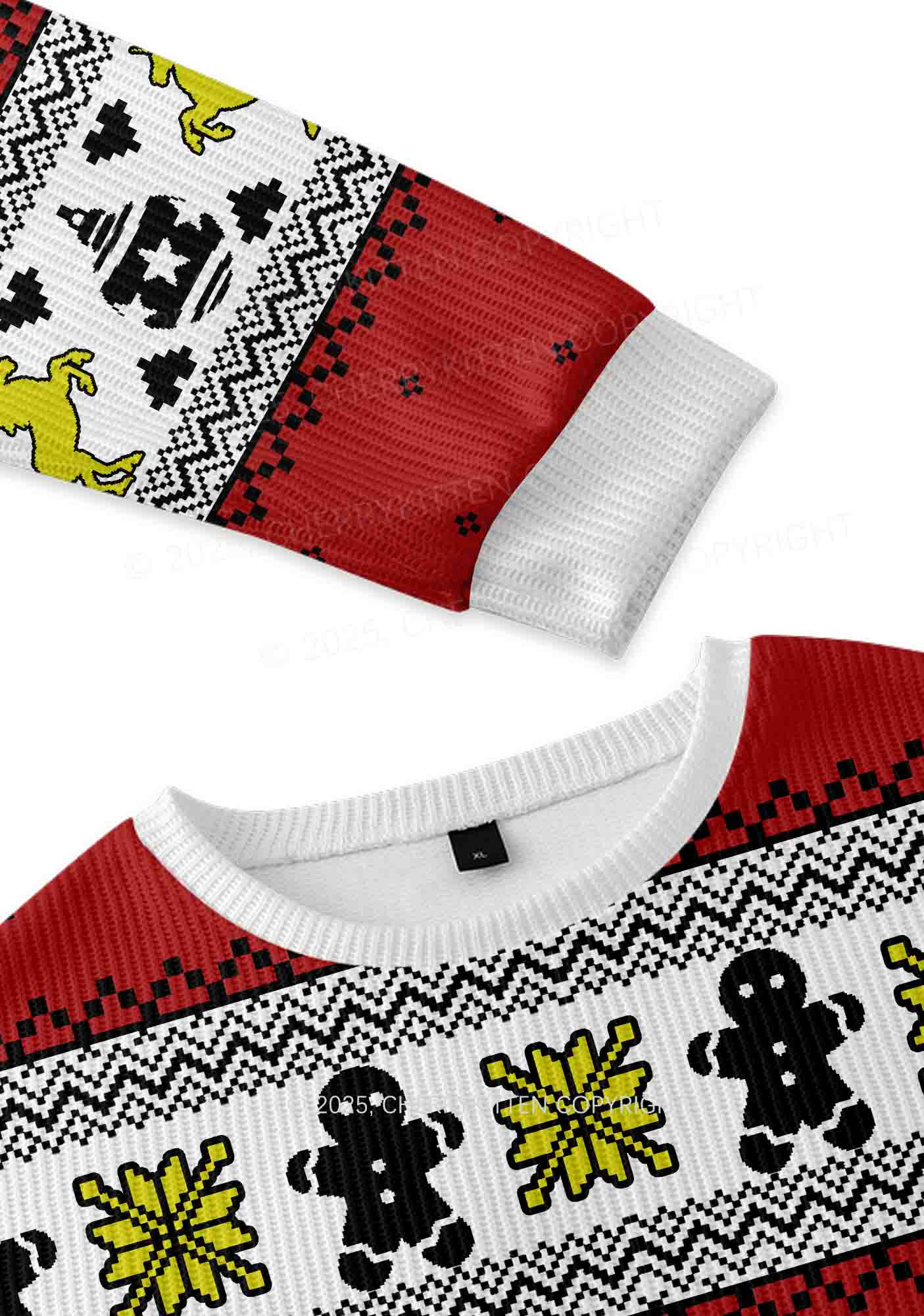 Sounds Gay Pride Y2K Christmas Knit Sweatshirt Cherrykitten - Image 3