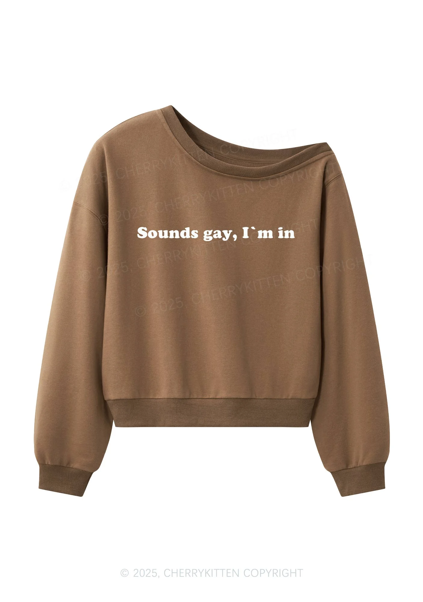 Sounds Gay Pride Y2K Off Shoulder Sweatshirts Cherrykitten - Image 4