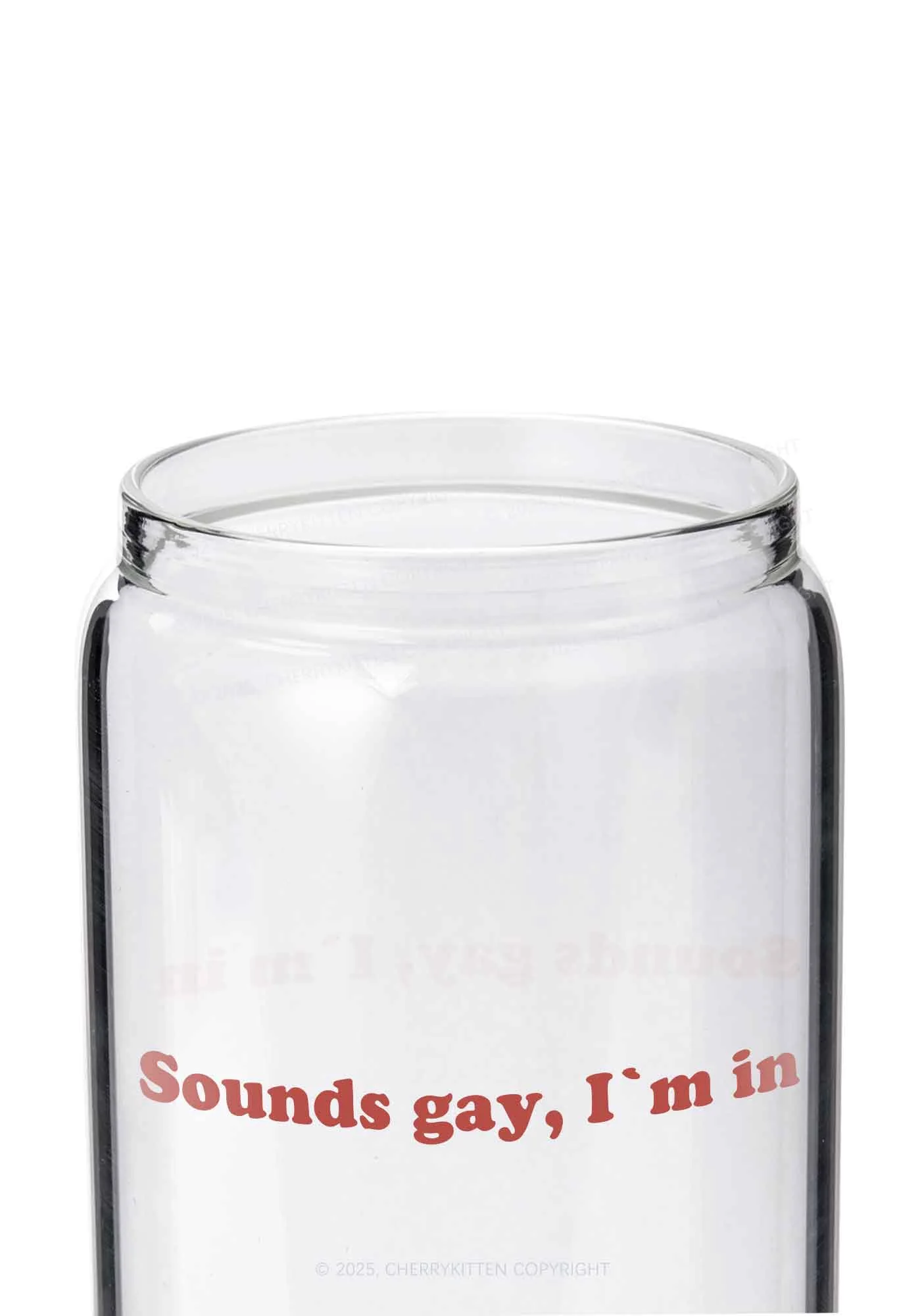 Sounds Gay Pride Y2K Printed Glass Cup Cherrykitten - Image 2