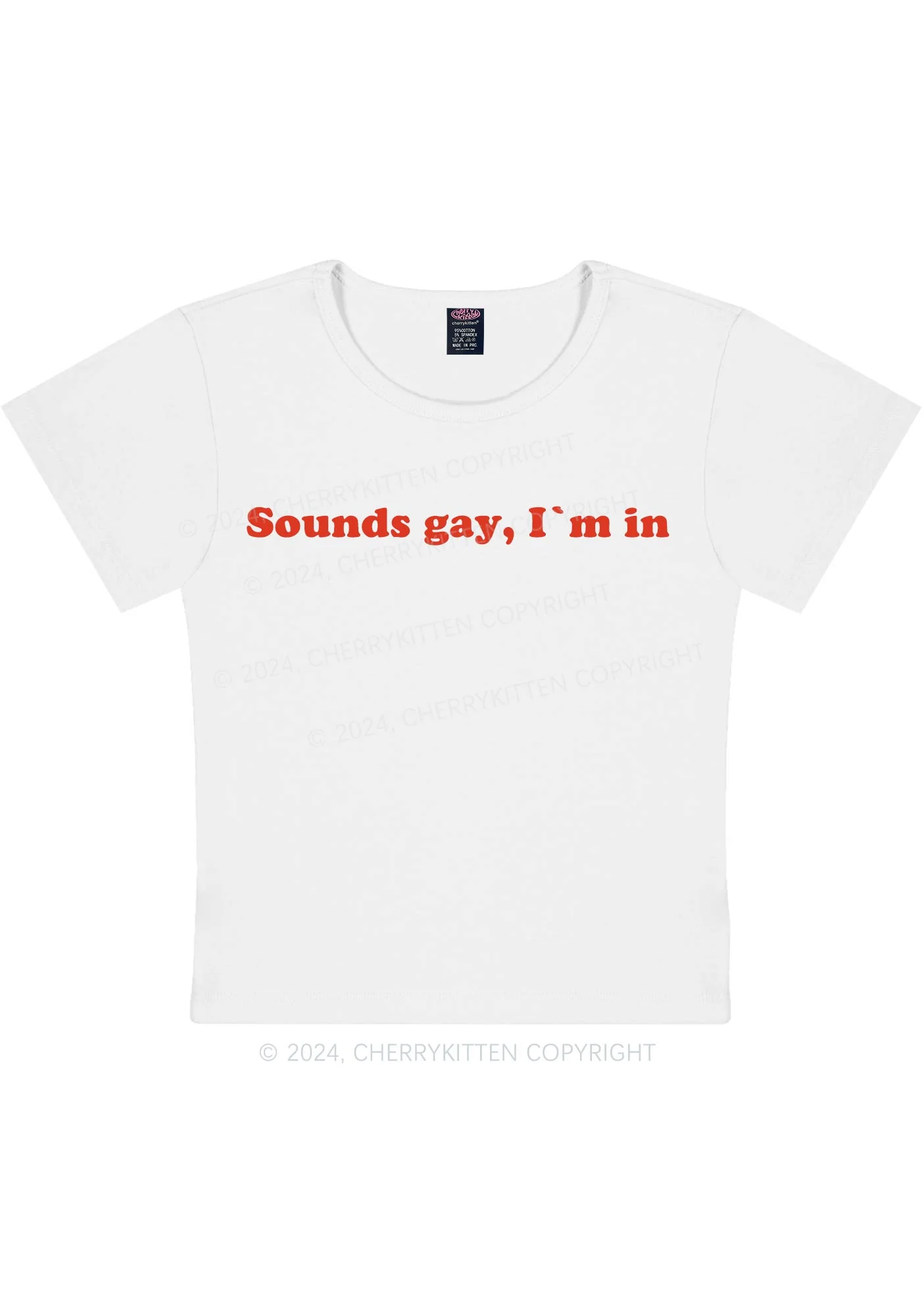 Sounds Gay Y2K Baby Tee Cherrykitten - Image 5