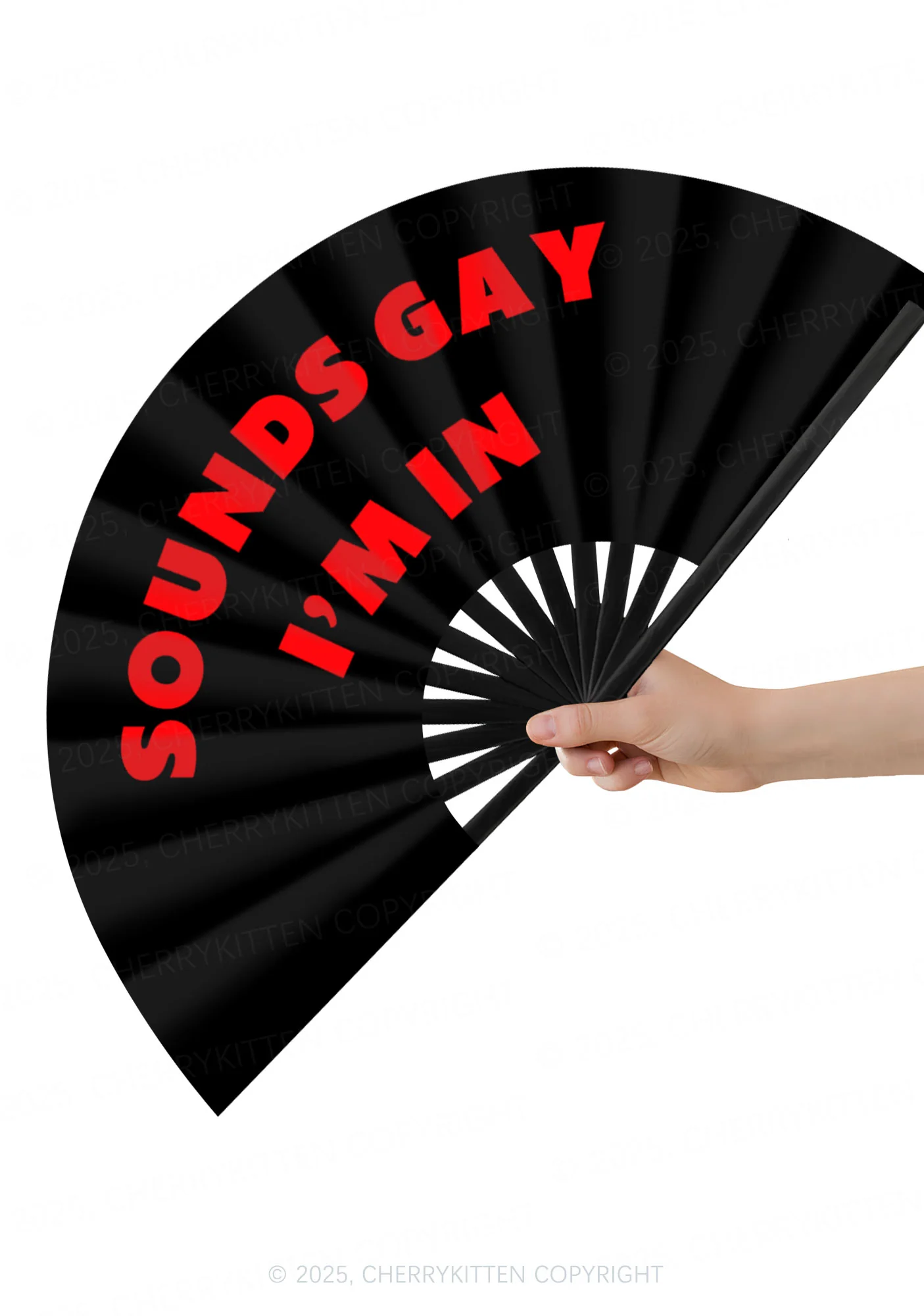 Sounds Gay Y2K Rave Hand Fan Cherrykitten - Image 2
