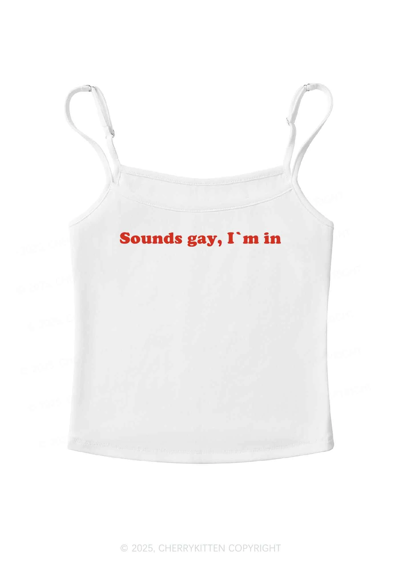 Sounds Gay Y2K Spaghetti Strap Cami Cherrykitten - Image 3