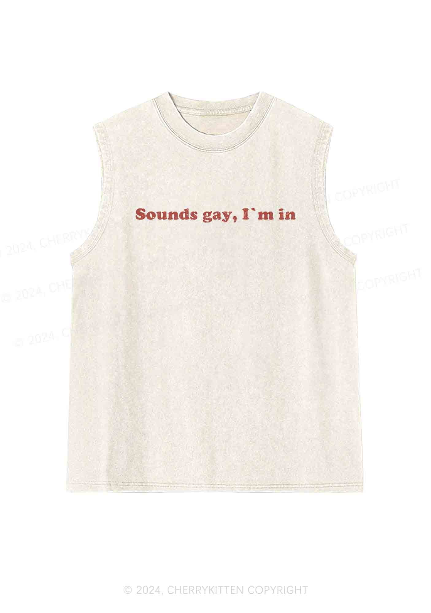 Sounds Gay Y2K Washed Tank Cherrykitten - Image 3
