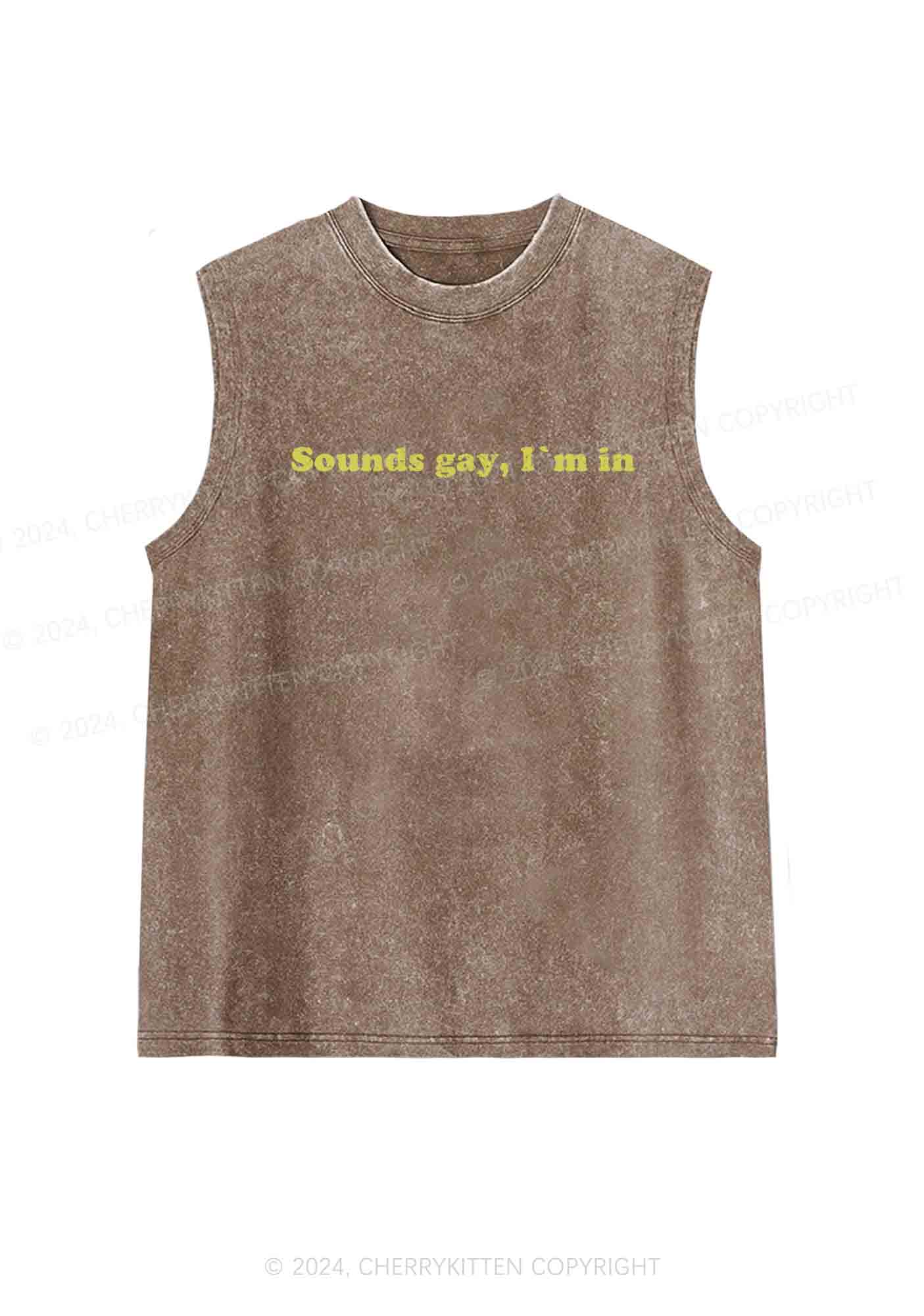 Sounds Gay Y2K Washed Tank Cherrykitten - Image 6