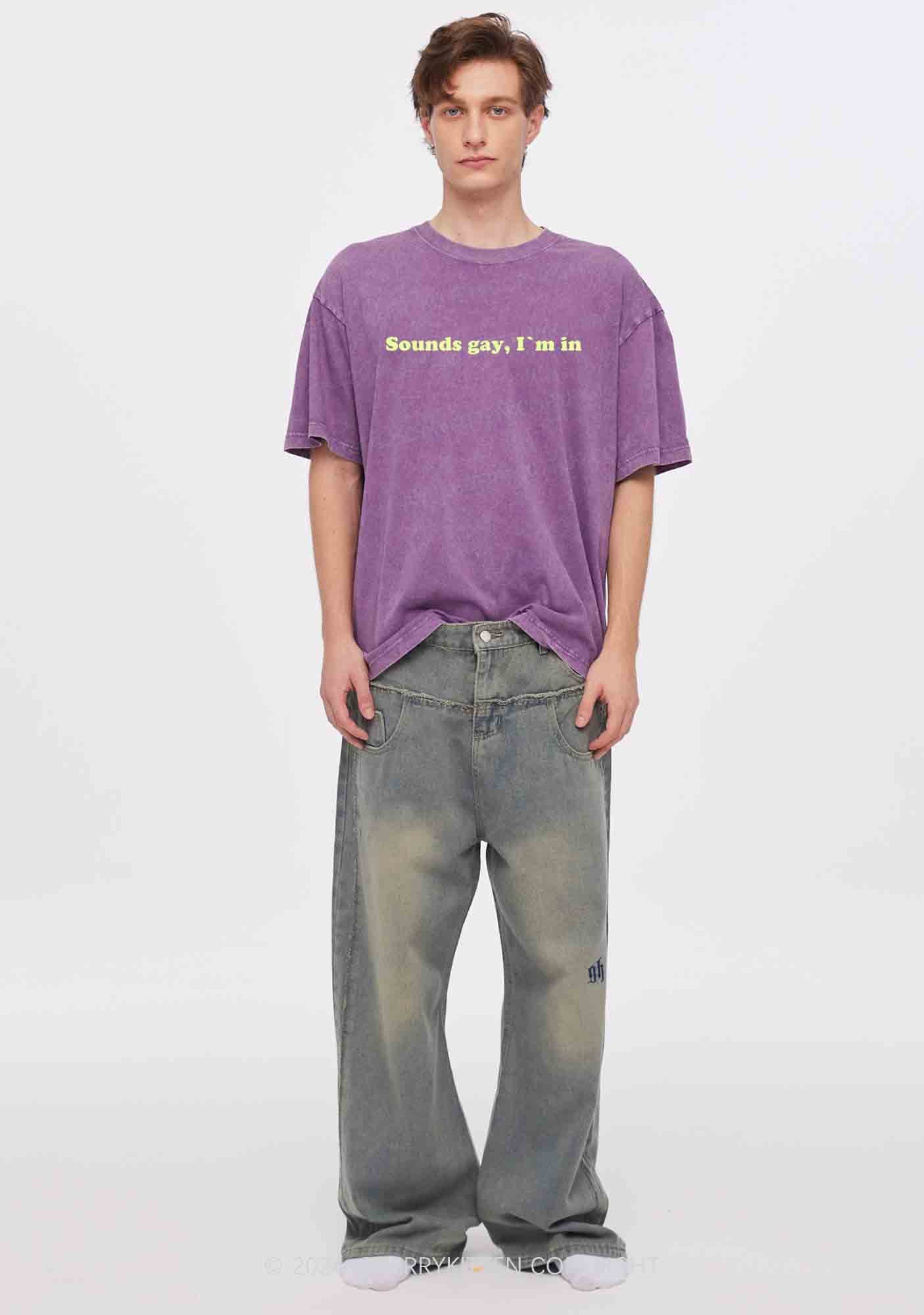 Sounds Gay Y2K Washed Tee Cherrykitten - Image 2