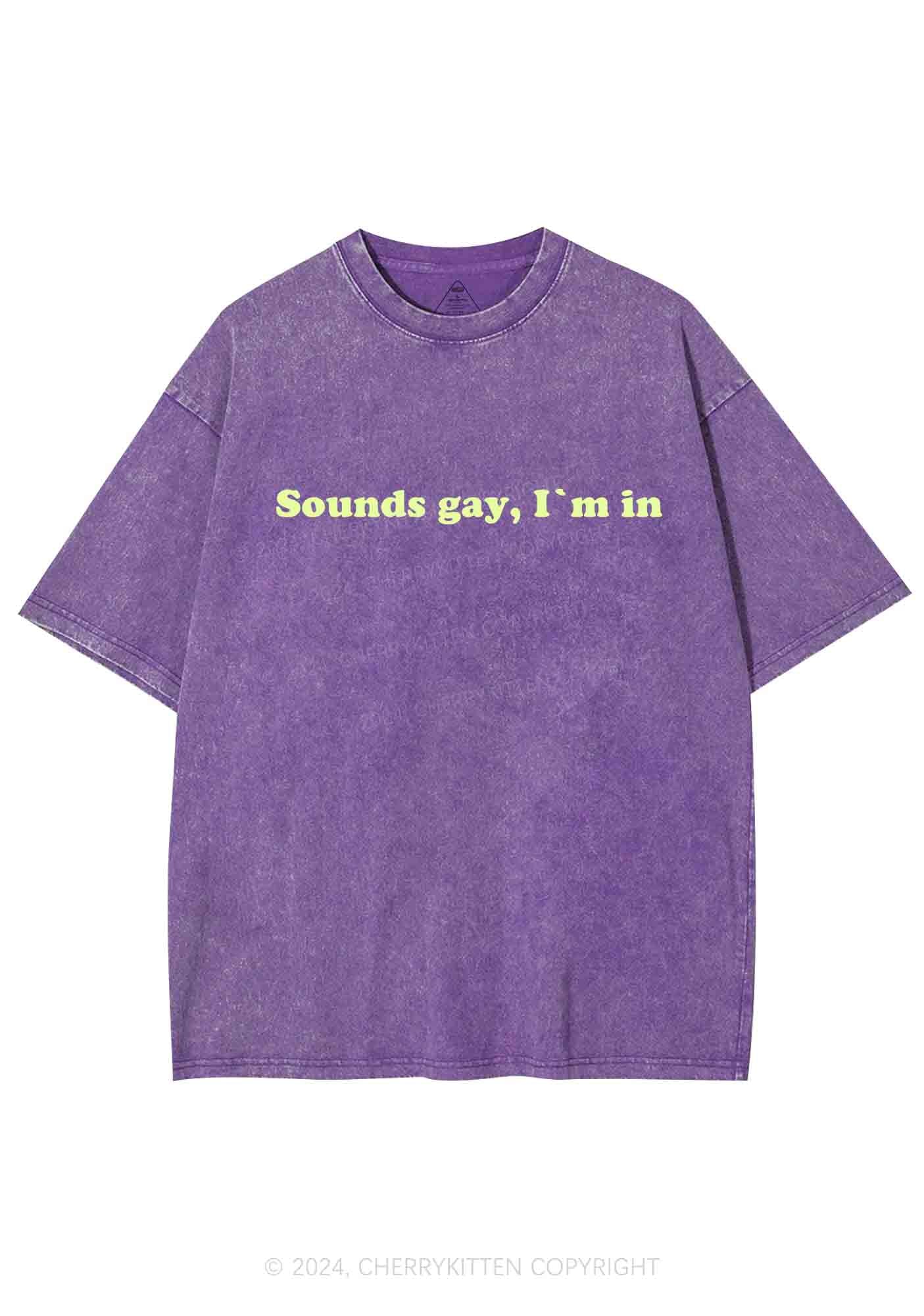 Sounds Gay Y2K Washed Tee Cherrykitten - Image 5