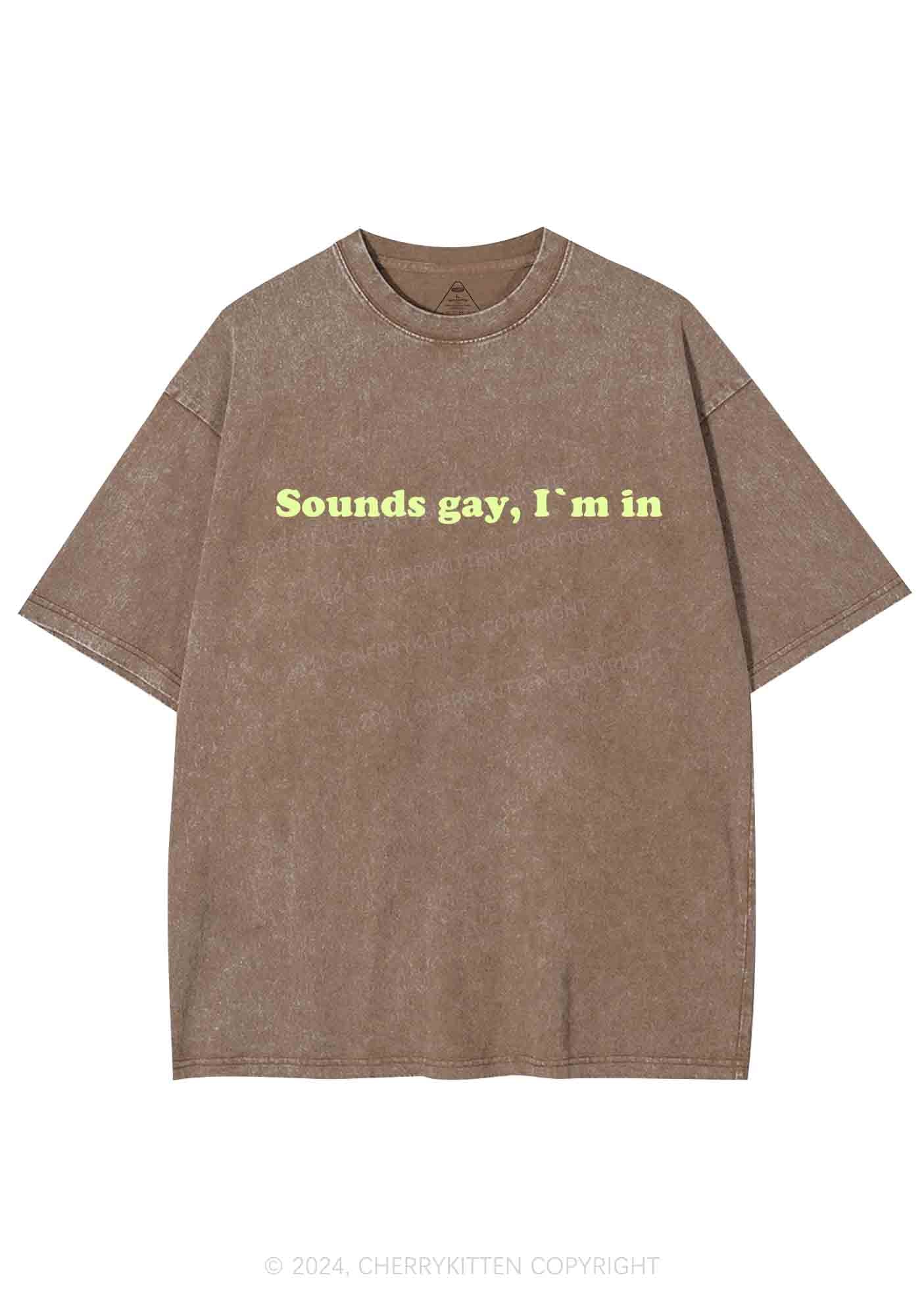Sounds Gay Y2K Washed Tee Cherrykitten - Image 7