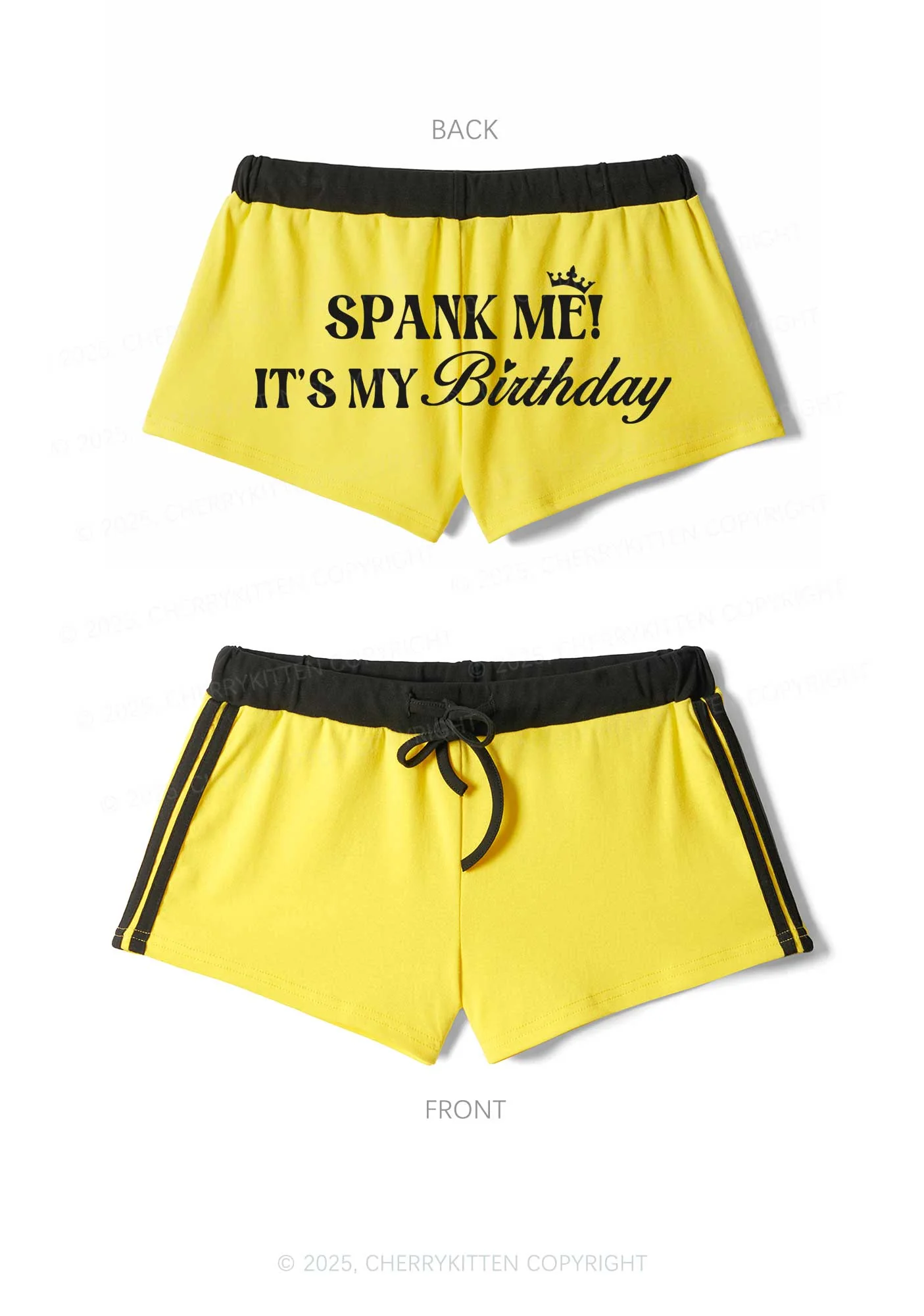 Spank Me Its My Birthday Y2K Drawstring Mini Shorts Cherrykitten - Image 3
