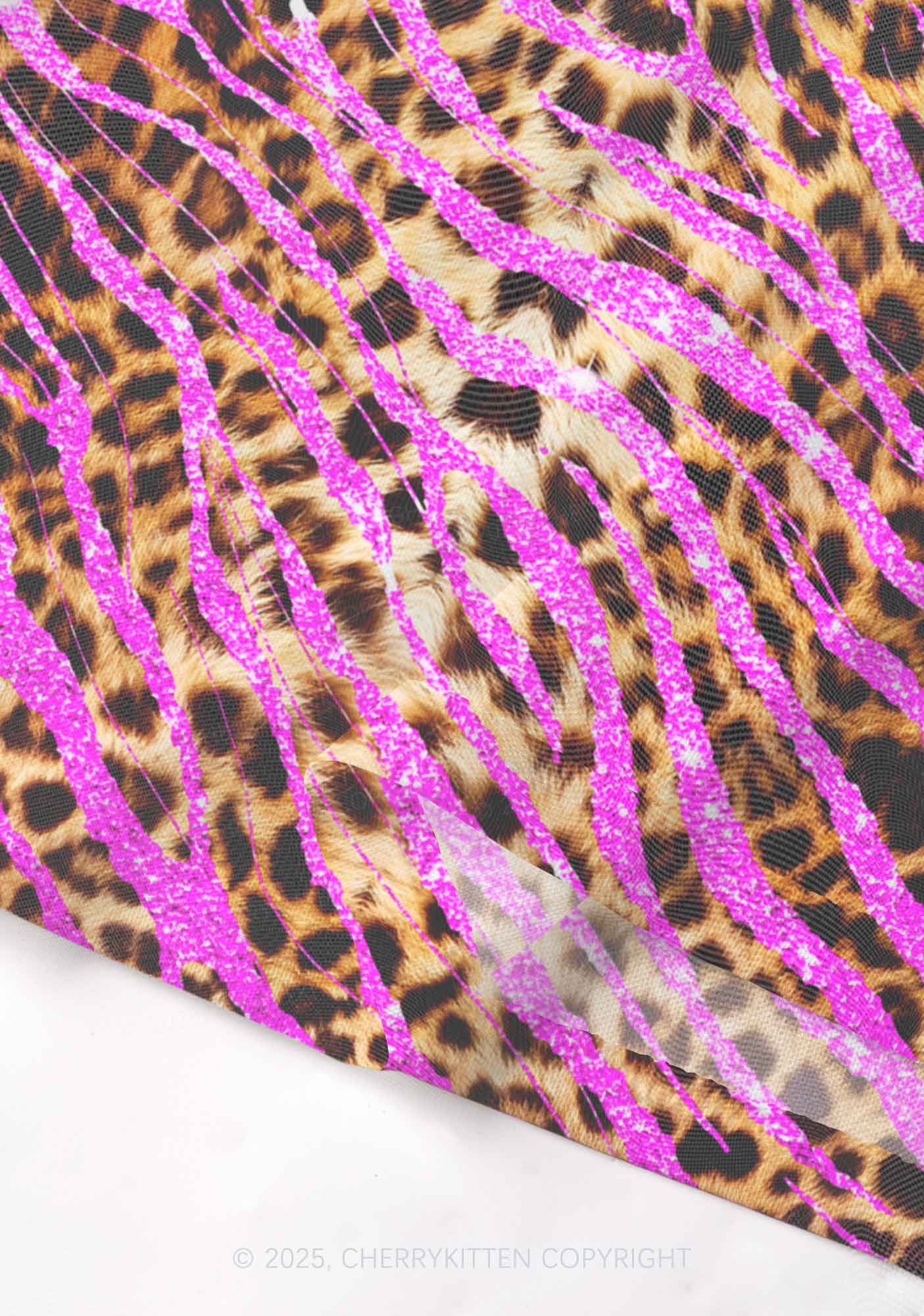 Sparkle Pink Leopard Y2K Mesh Cami Tank Cherrykitten - Image 4