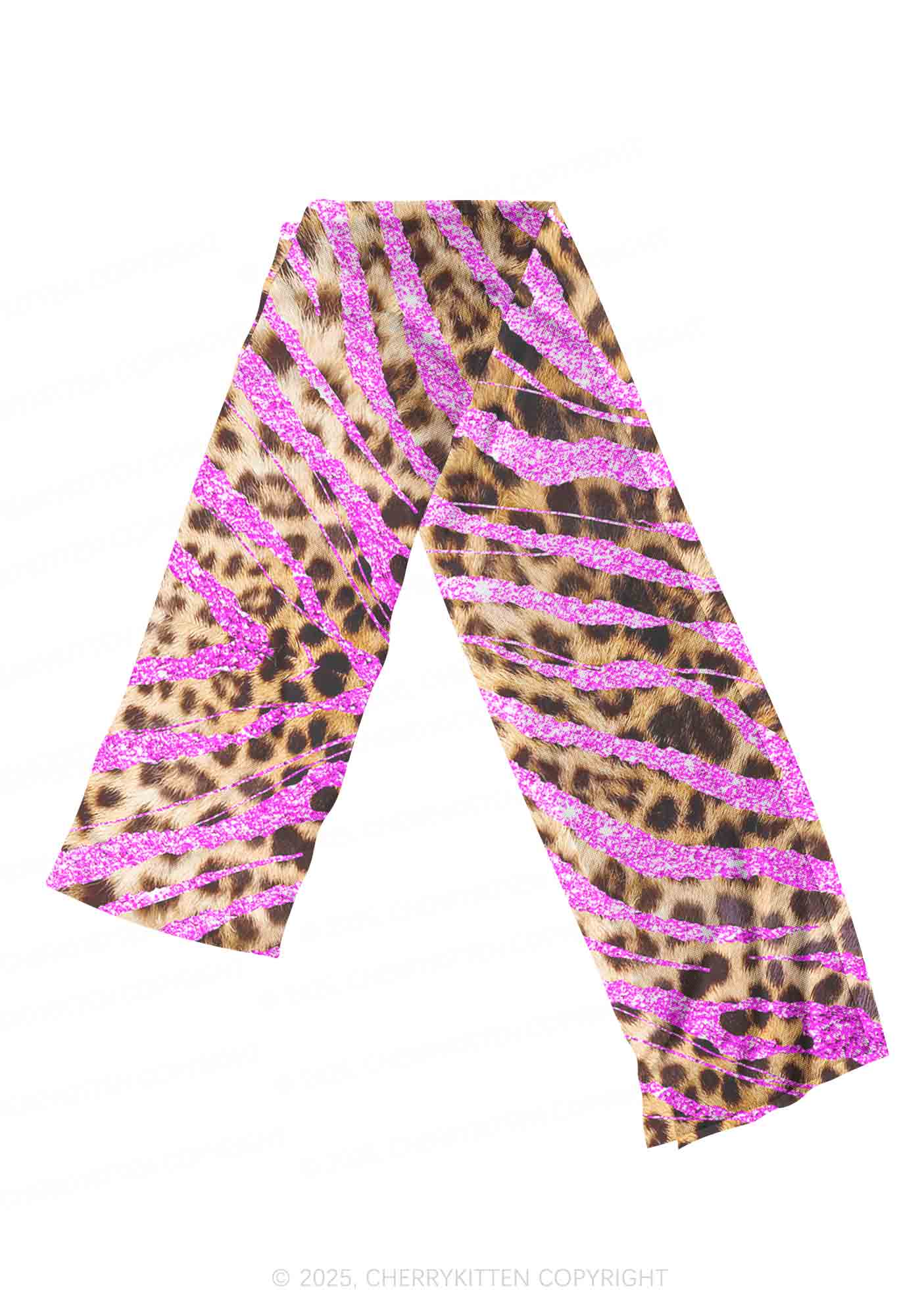 Sparkle Pink Leopard Y2K Mesh Slip Dress With Scarf Set Cherrykitten - Image 6