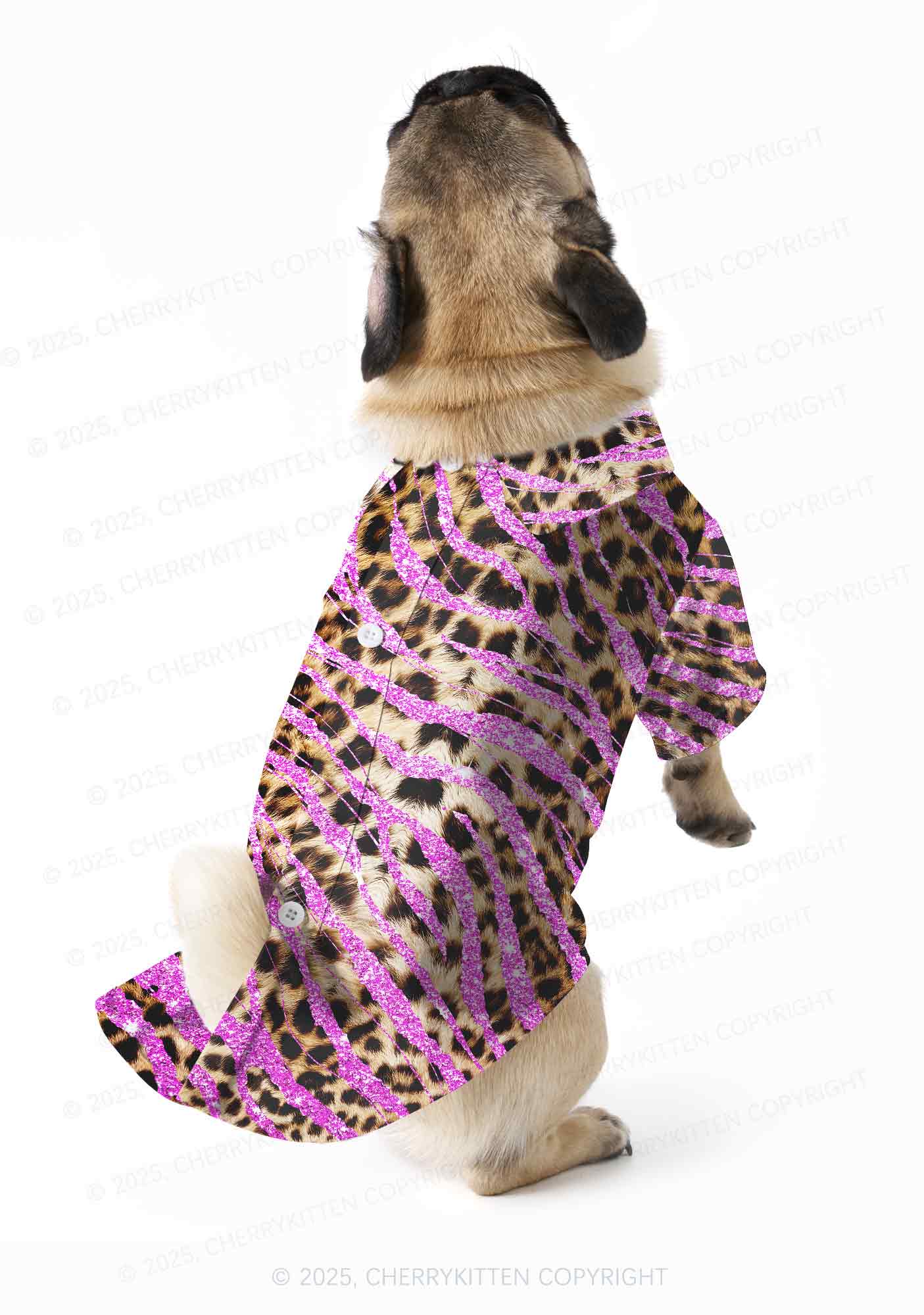 Sparkle Pink Leopard Y2K Pet Shirts Cherrykitten - Image 2