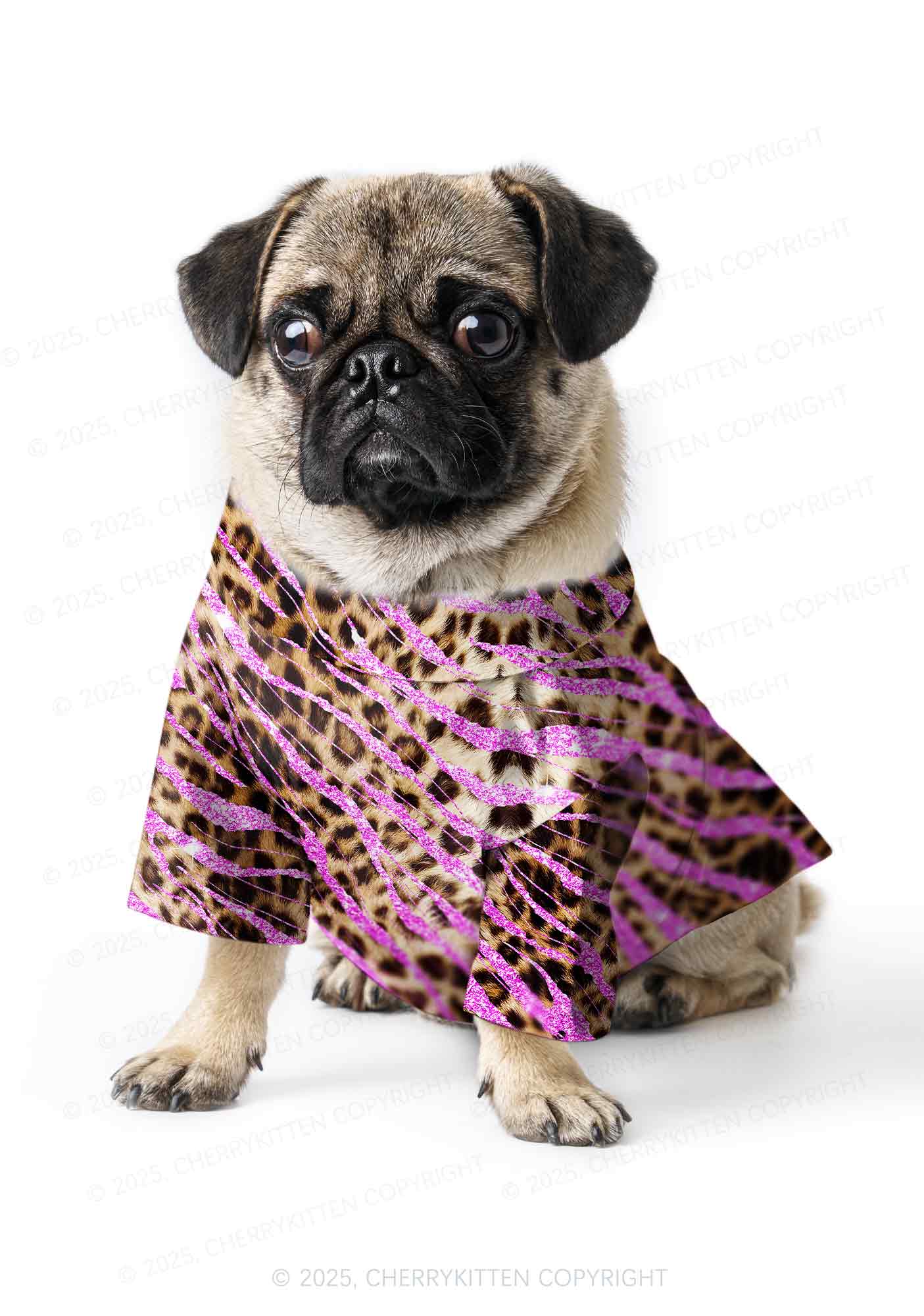 Sparkle Pink Leopard Y2K Pet Shirts Cherrykitten - Image 3