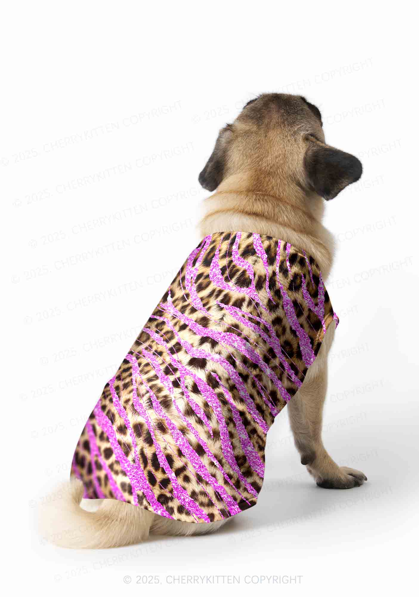 Sparkle Pink Leopard Y2K Pet Tank Top Cherrykitten - Image 2