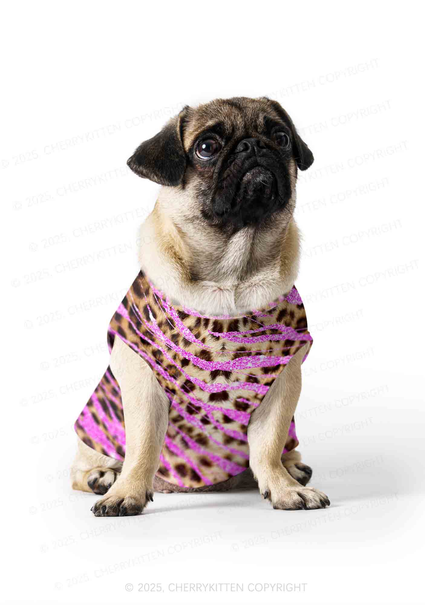Sparkle Pink Leopard Y2K Pet Tank Top Cherrykitten - Image 3