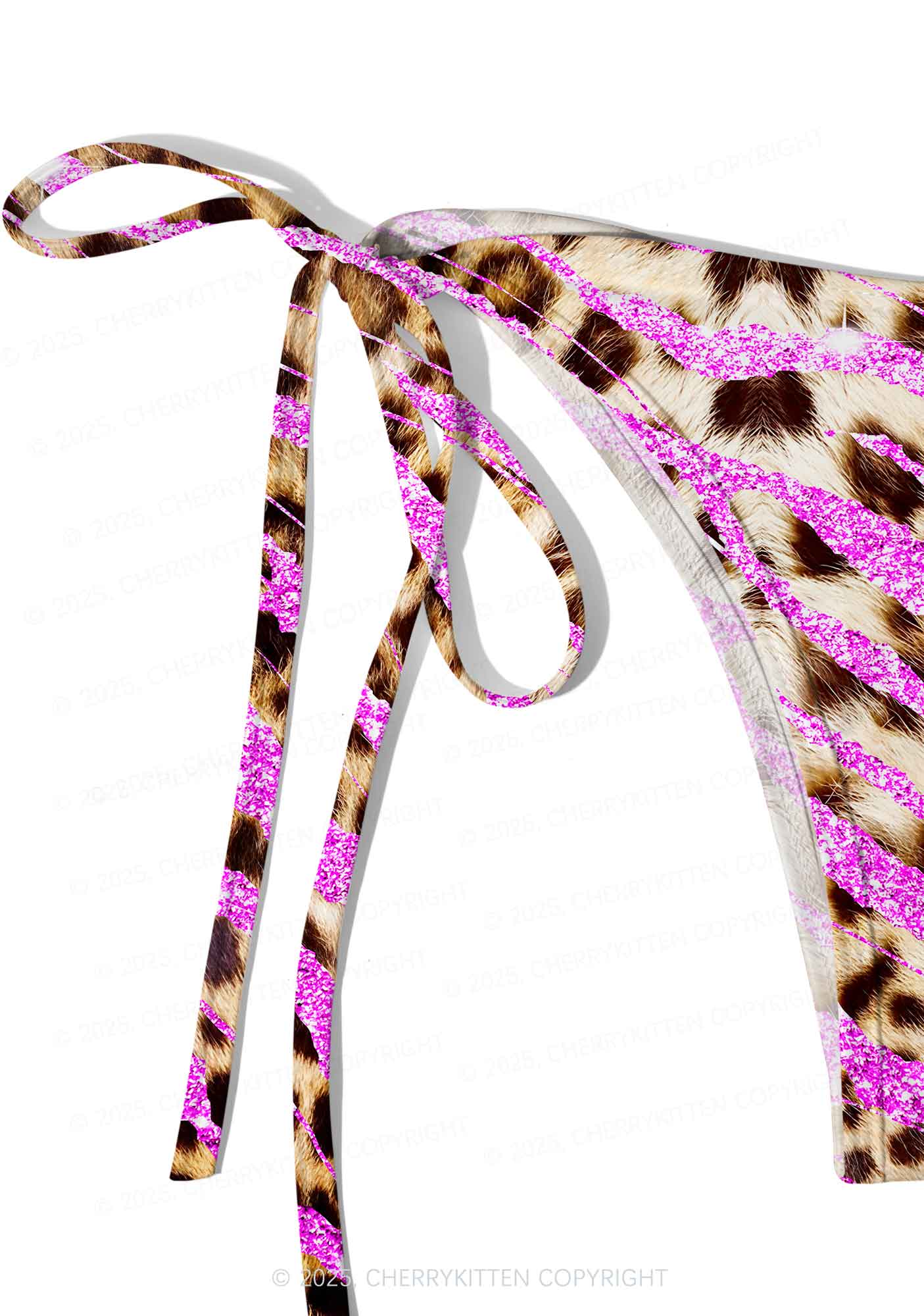 Sparkle Pink Leopard Y2K Print Bikini Set Cherrykitten - Image 5