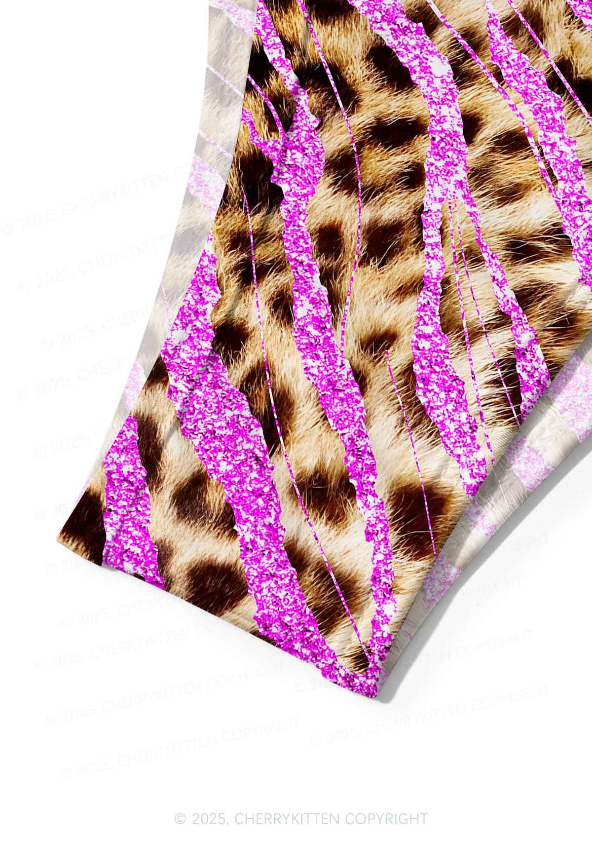 Sparkle Pink Leopard Y2K Print Bikini Set Cherrykitten - Image 6