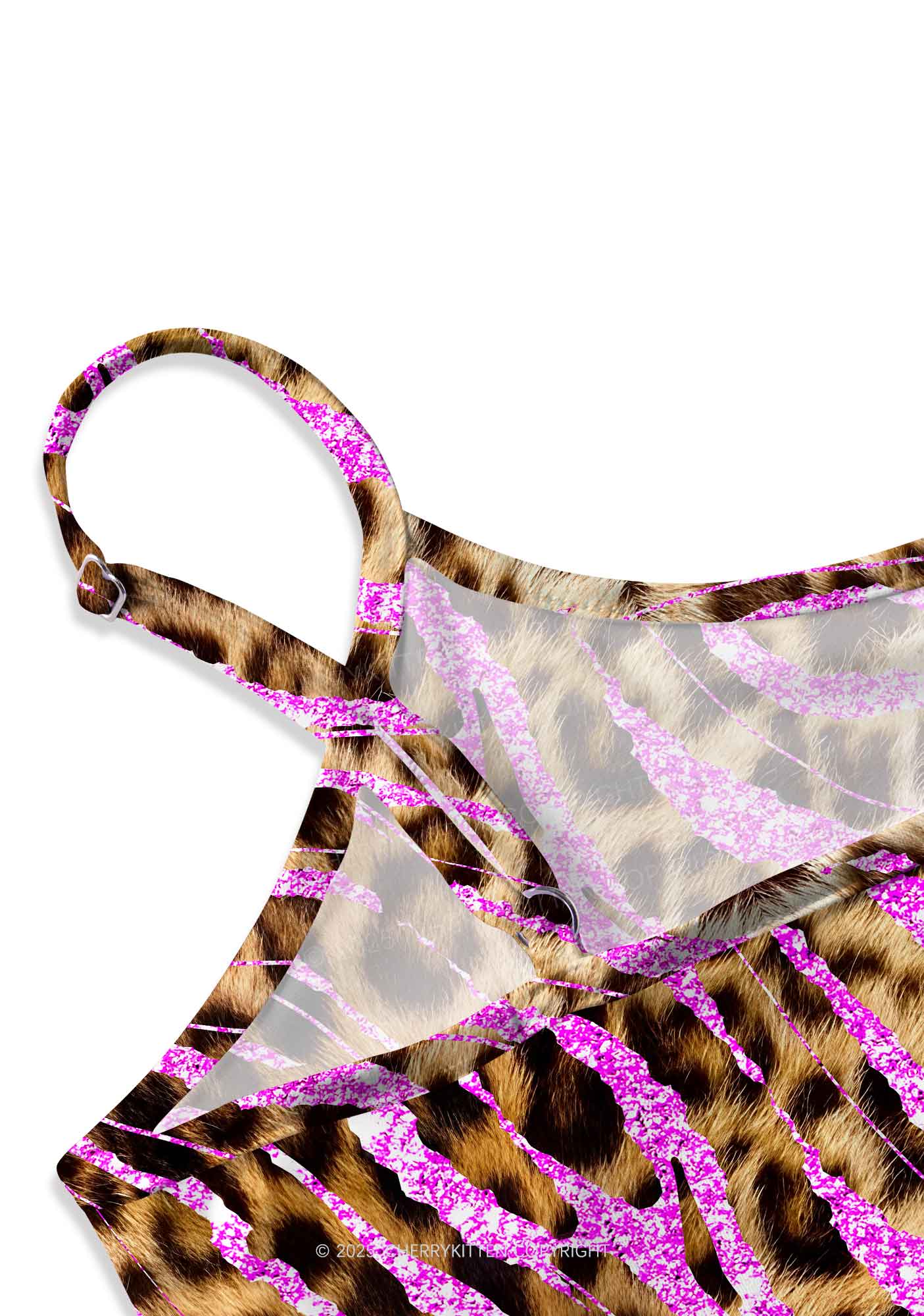 Sparkle Pink Leopard Y2K Print Slip Dress Cherrykitten - Image 3