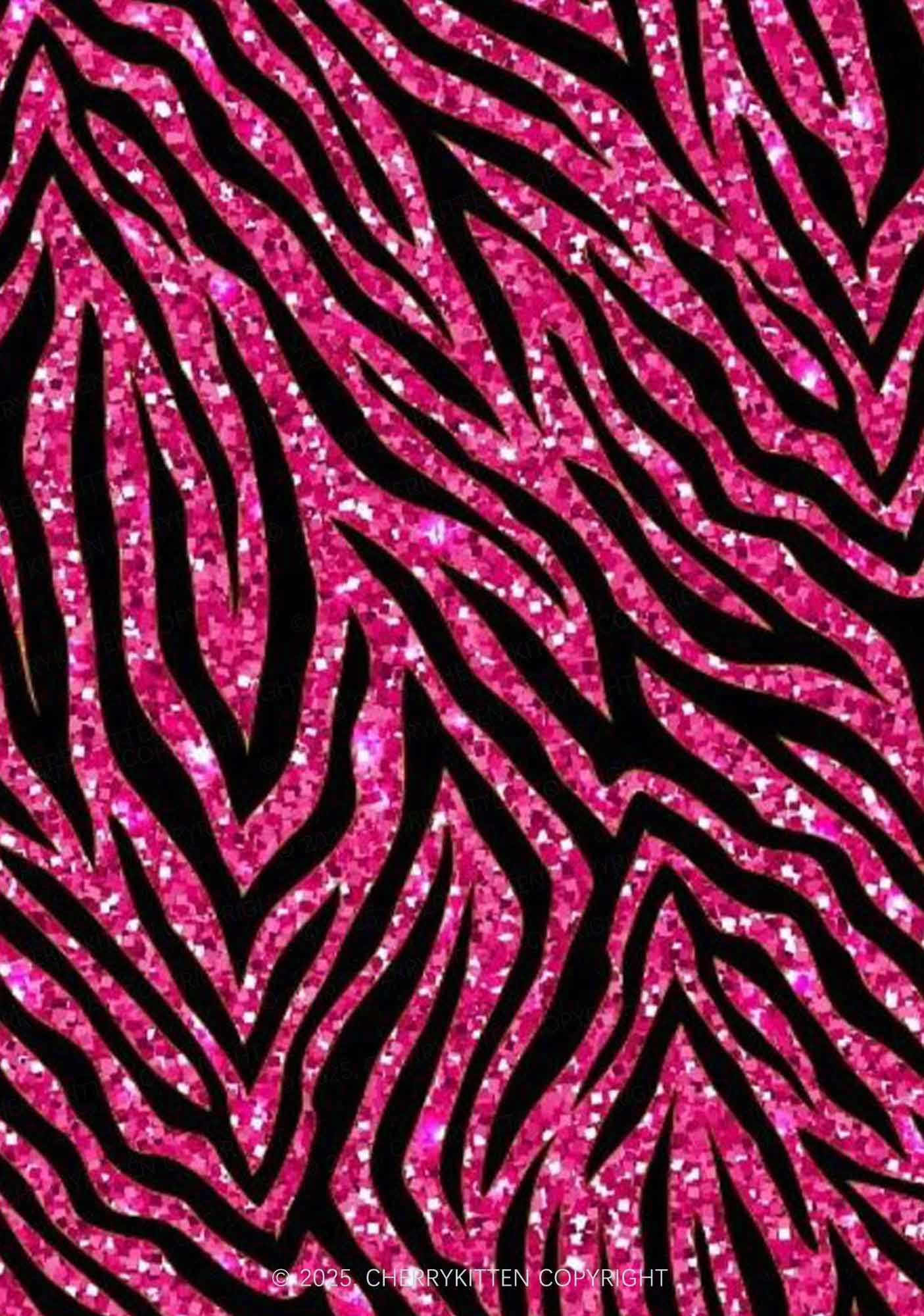Sparkly Pink Zebra Y2K Print Mini Layered Skirt Cherrykitten - Image 2