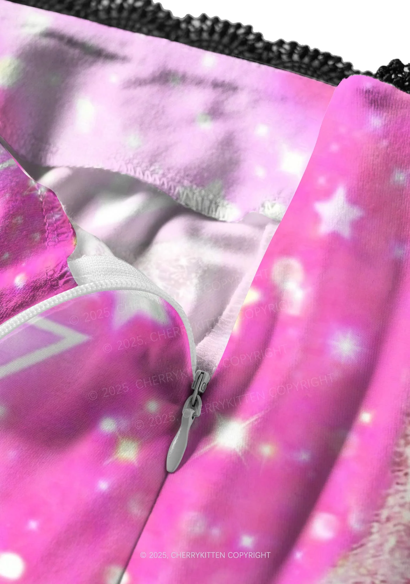 Sparkly Raccoon Heart Valentine's Day Y2K Print Midi Skirt Cherrykitten - Image 2