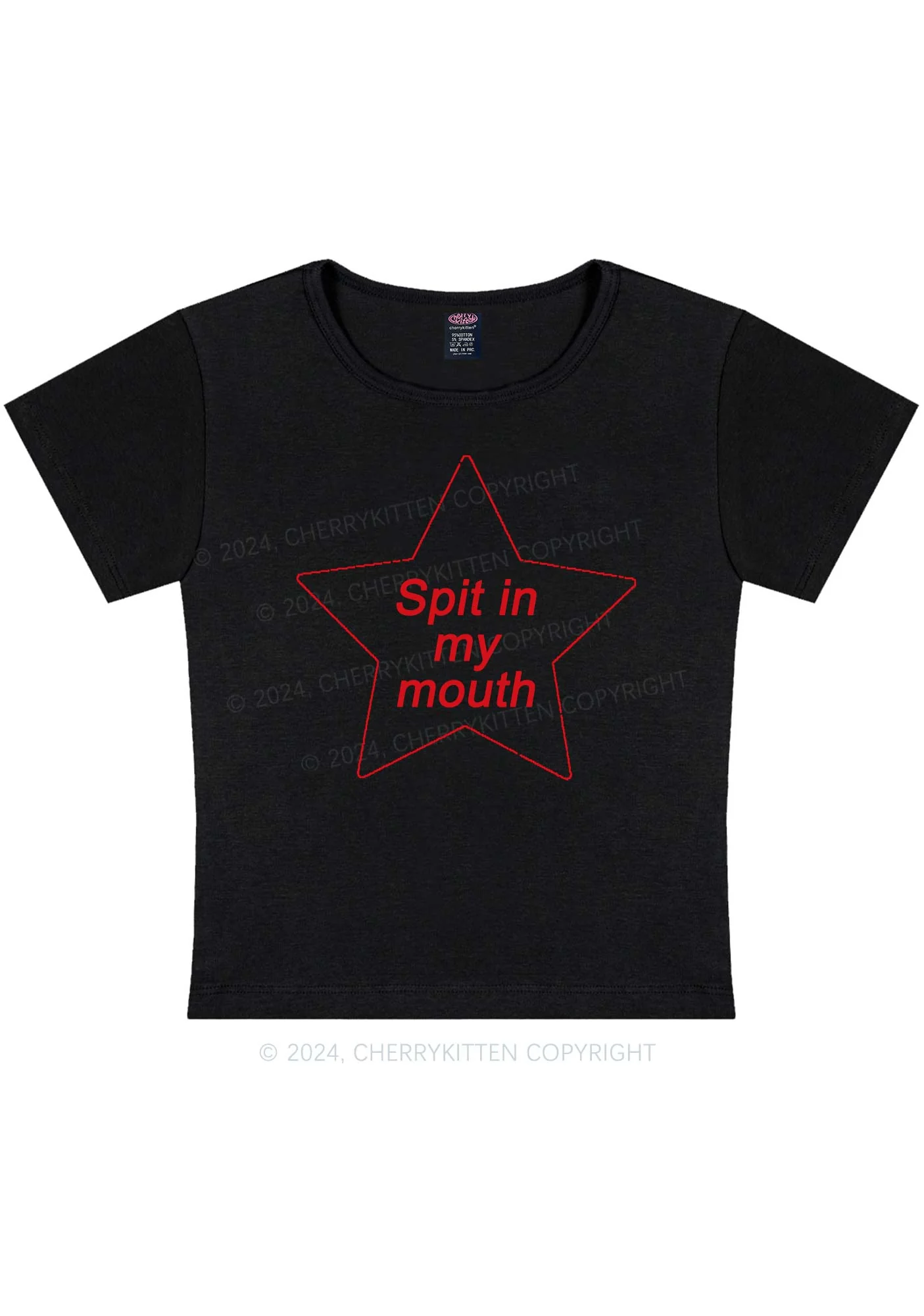 Spit In My Mouth Y2K Baby Tee Cherrykitten - Image 3