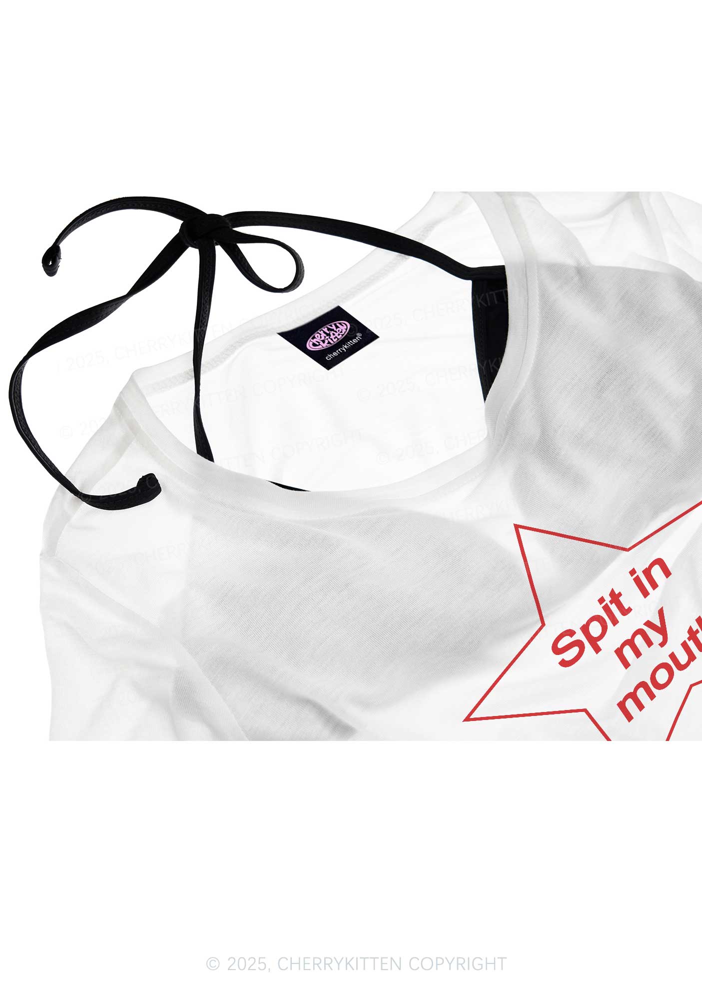 Spit In My Mouth Y2K Sheer Boyfriend Tee Cherrykitten - Image 4