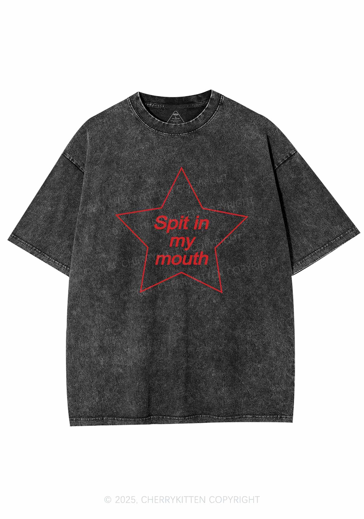 Spit In My Mouth Y2K Shirts Washed Tee Cherrykitten - Image 3