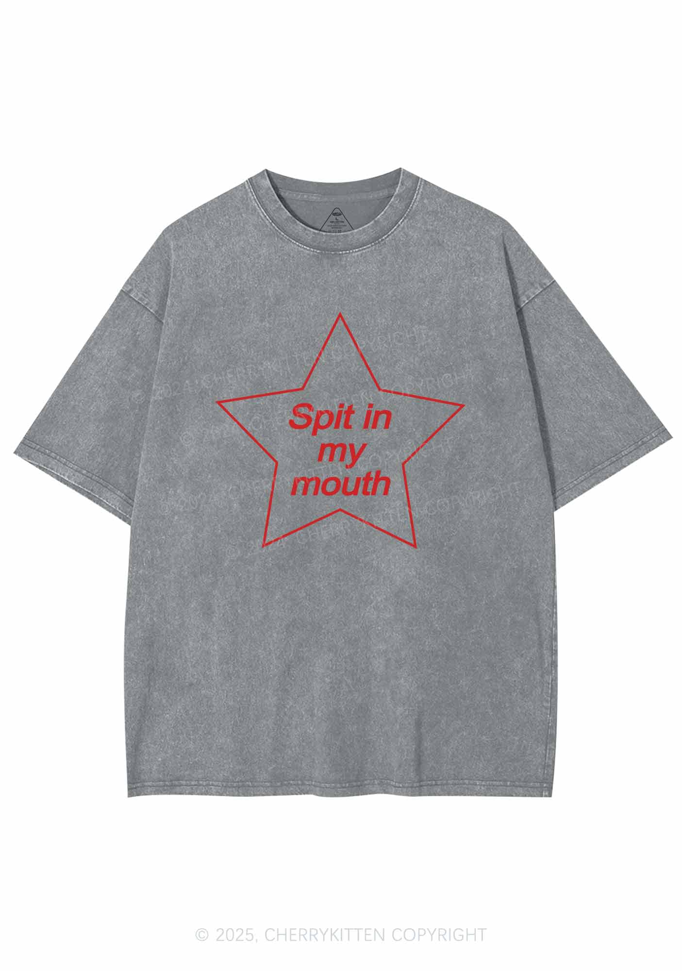 Spit In My Mouth Y2K Shirts Washed Tee Cherrykitten - Image 8