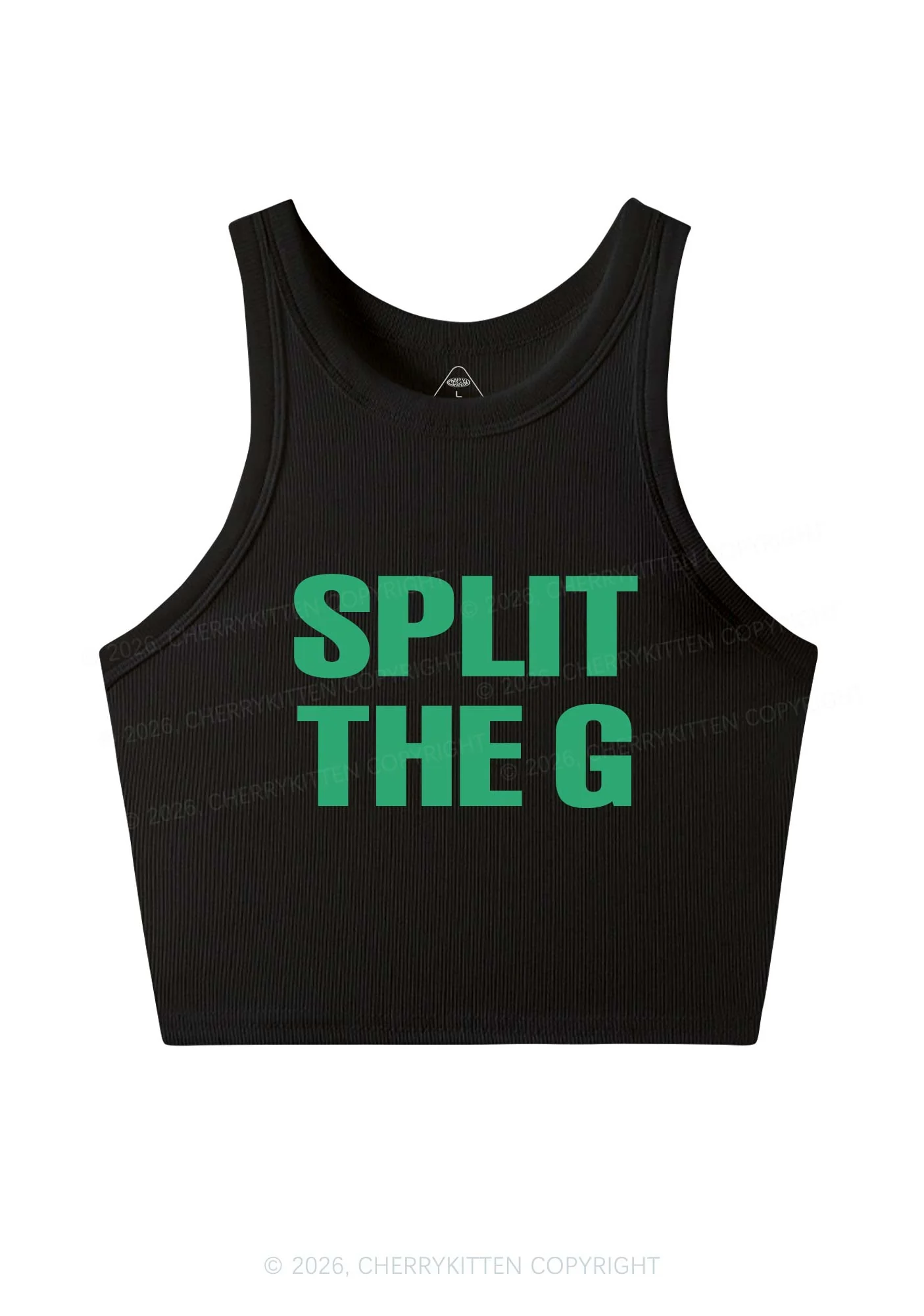 Split The G St Patricks Y2K Crop Tank Top Cherrykitten - Image 3