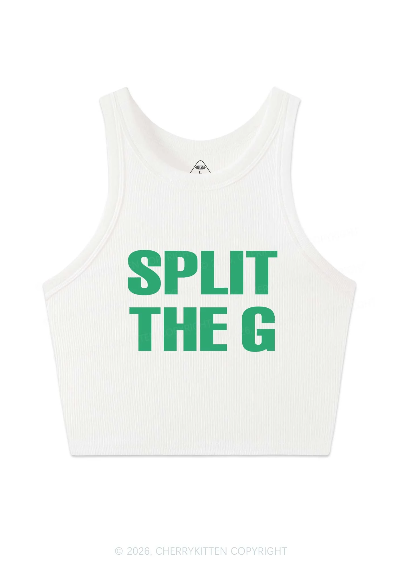 Split The G St Patricks Y2K Crop Tank Top Cherrykitten - Image 4