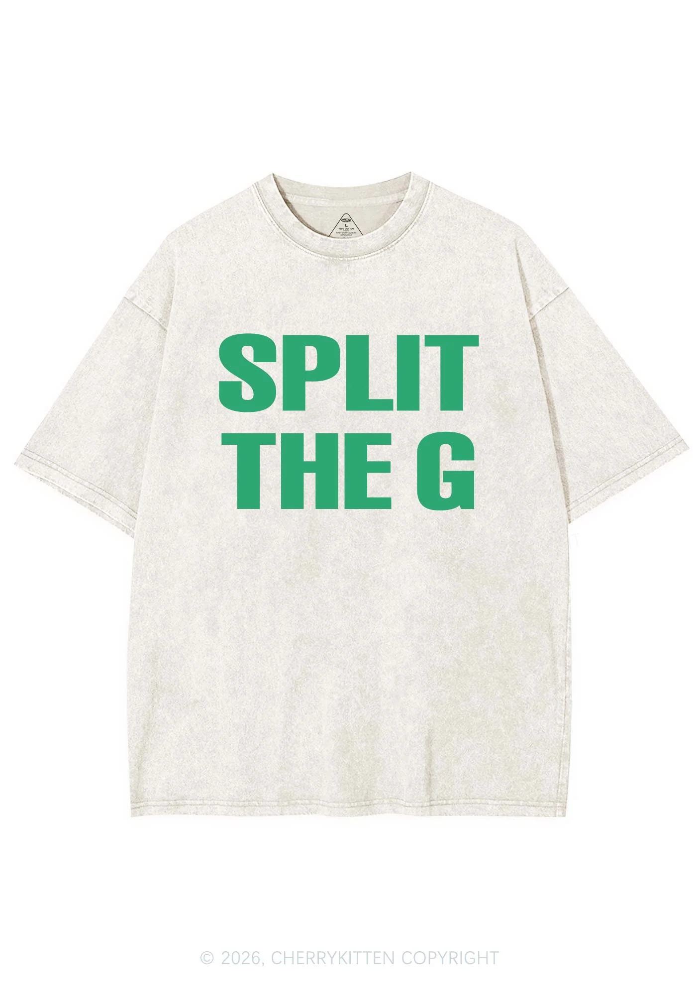 Split The G St Patricks Y2K Shirts Washed Tee Cherrykitten - Image 4