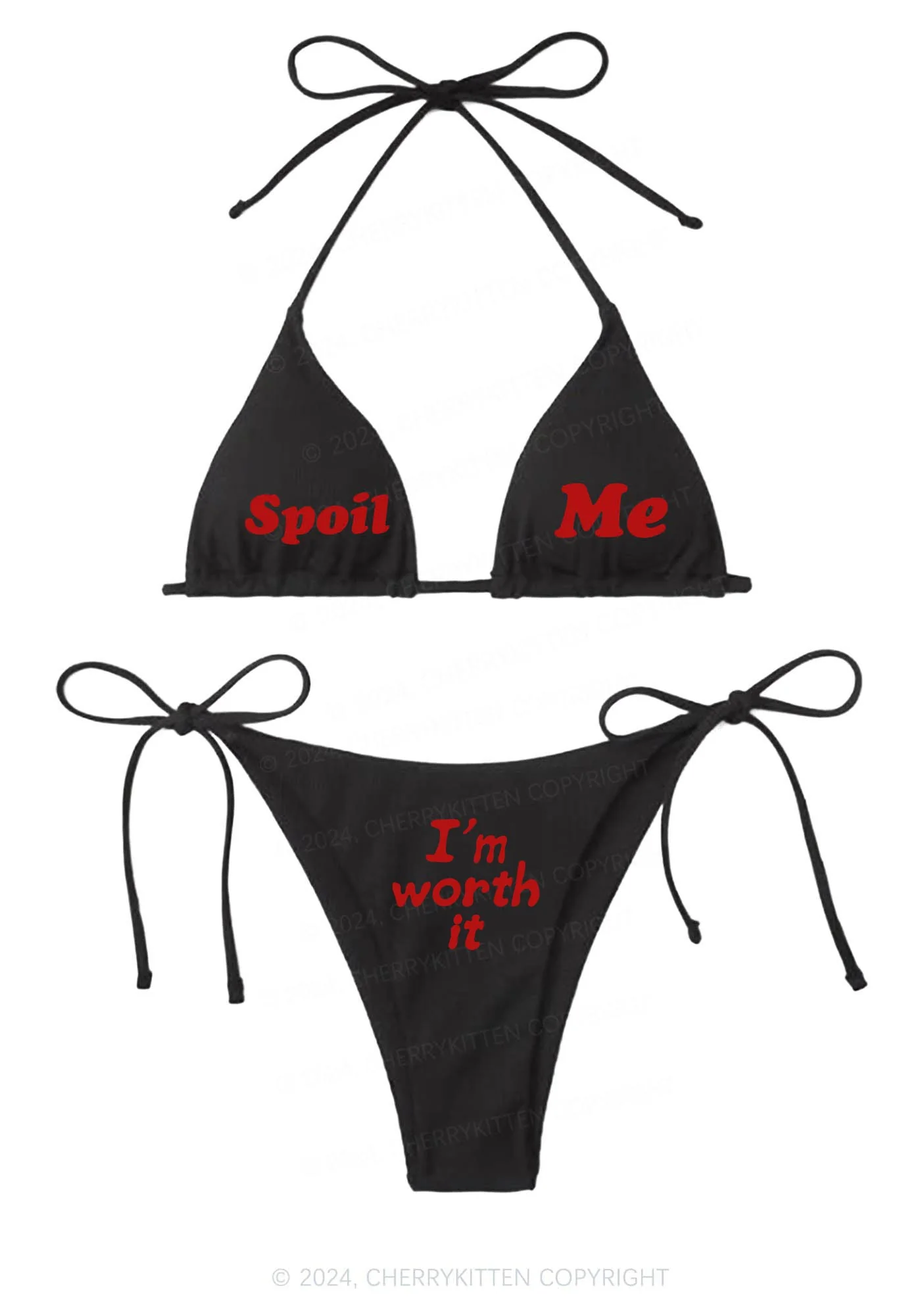 Spoil Me Y2K Halter Triangle Bikini Set Cherrykitten - Image 3