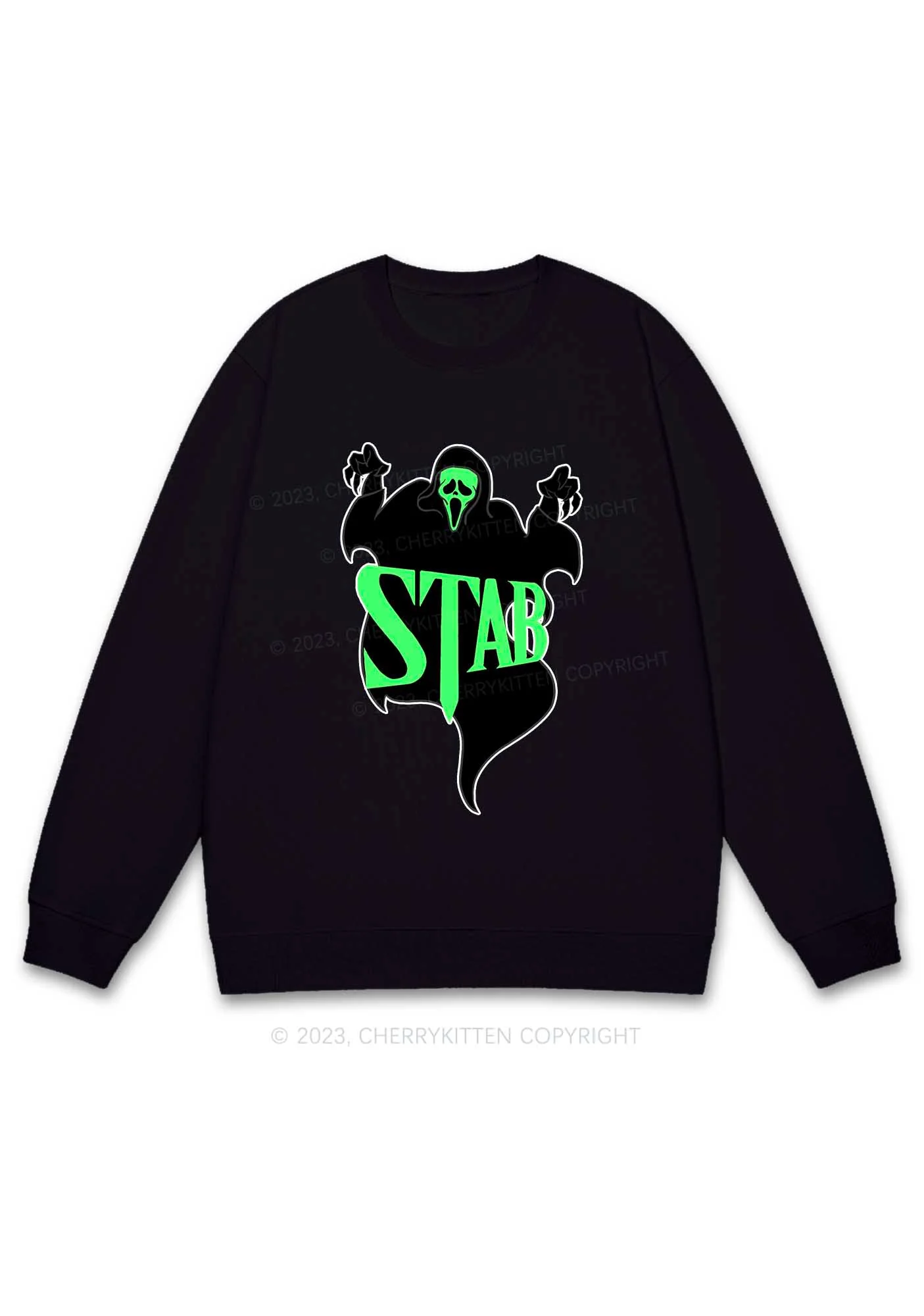 Stab Ghost Halloween Y2K Sweatshirt Cherrykitten - Image 3