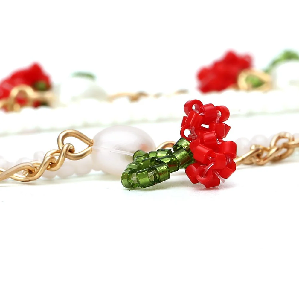 Stacking Cherry And Pearl Y2K Necklace - Image 4