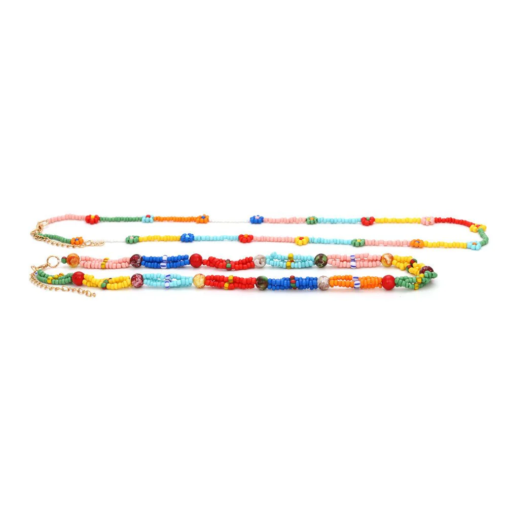 Stacking Flower Beads Y2K Necklace - Image 3