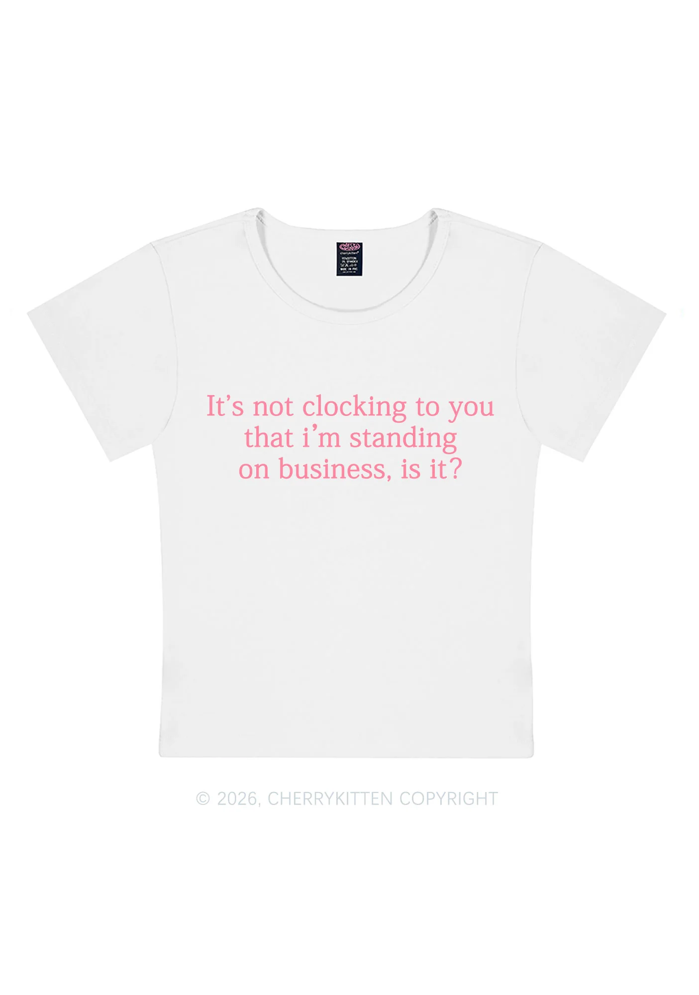 Standing On Business Y2K Baby Tee Cherrykitten - Image 4