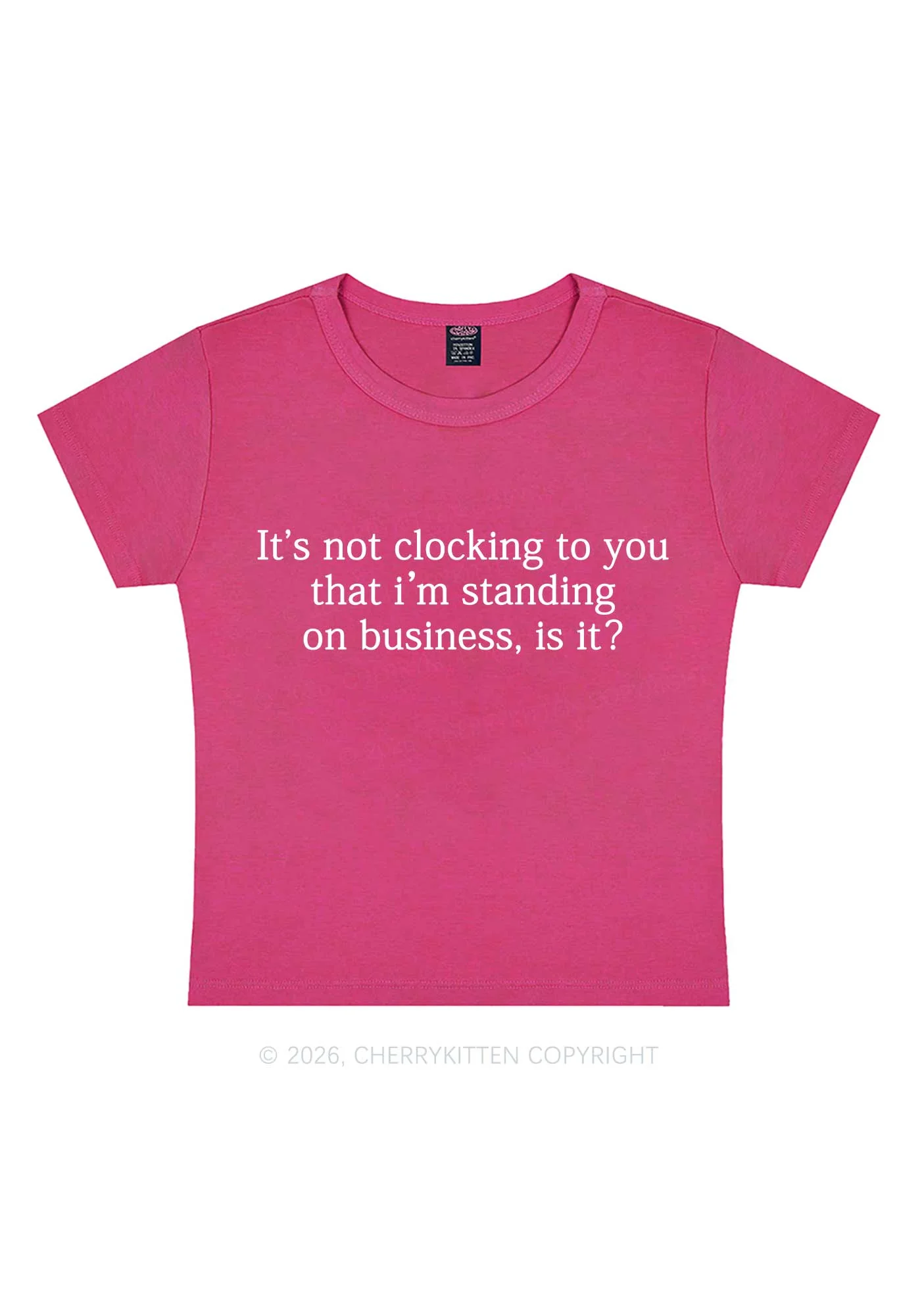 Standing On Business Y2K Baby Tee Cherrykitten - Image 5