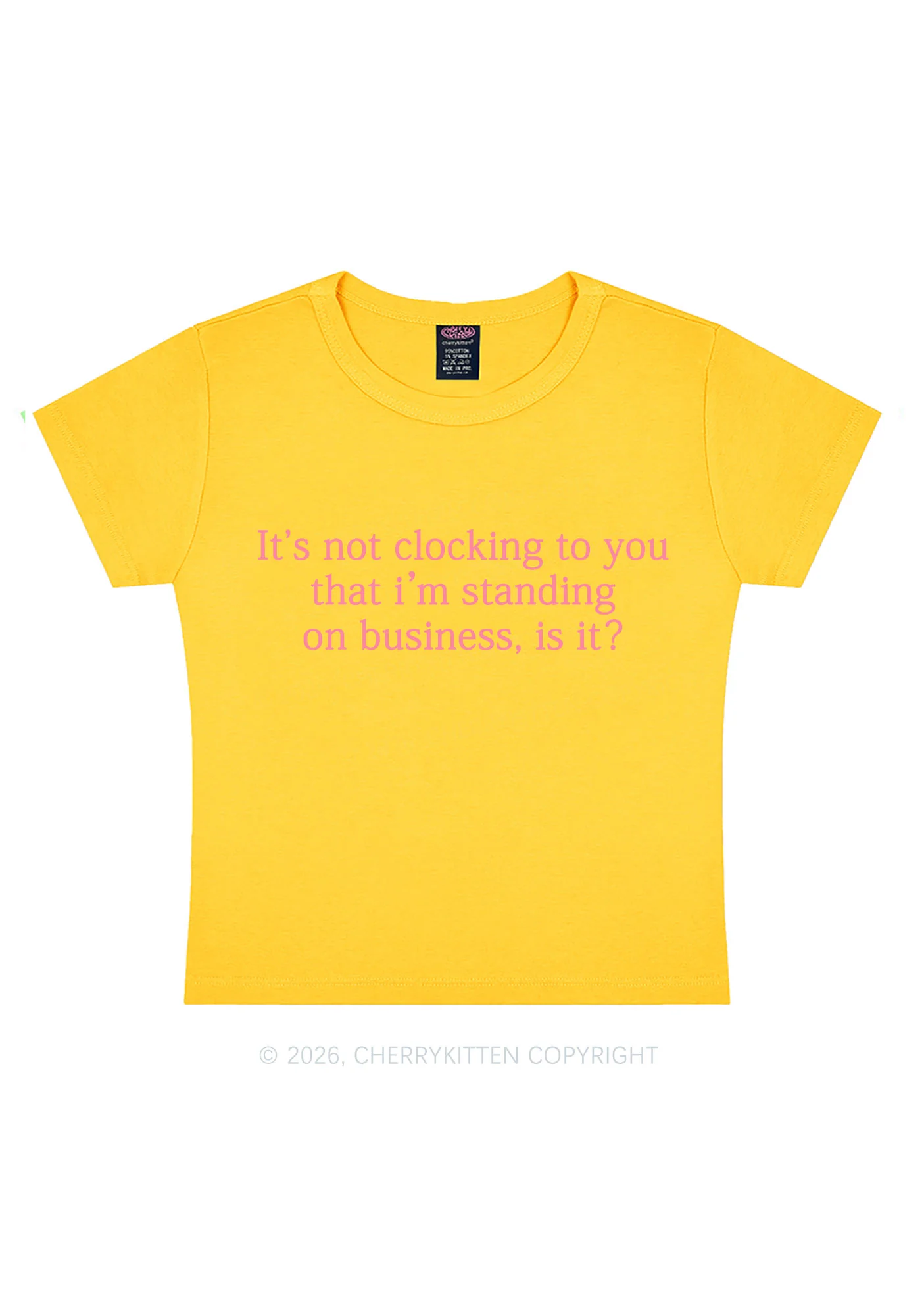Standing On Business Y2K Baby Tee Cherrykitten - Image 7