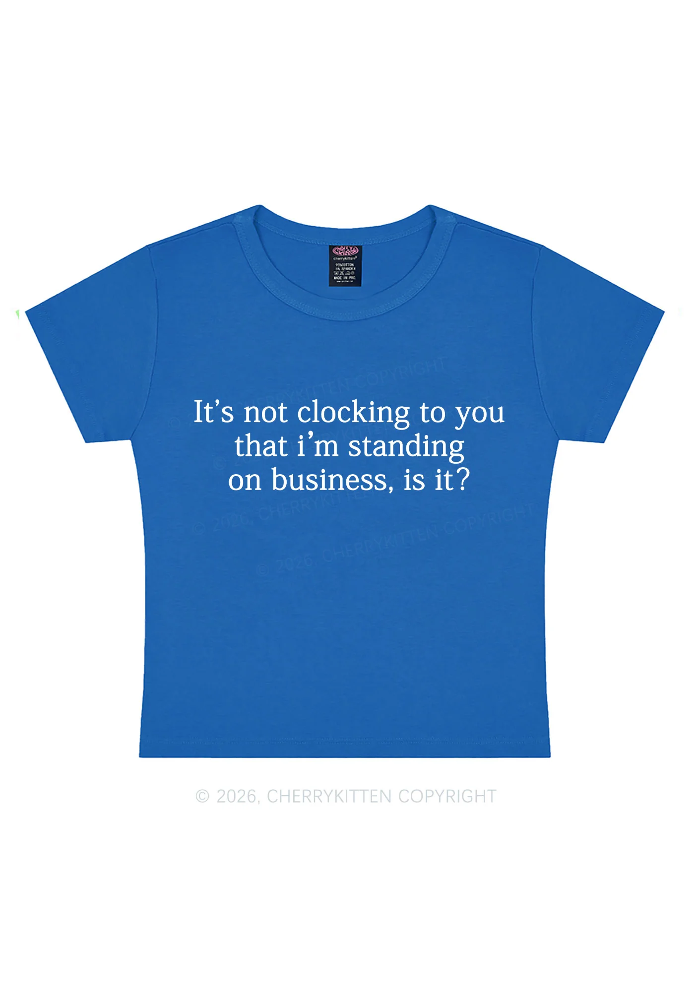 Standing On Business Y2K Baby Tee Cherrykitten - Image 8