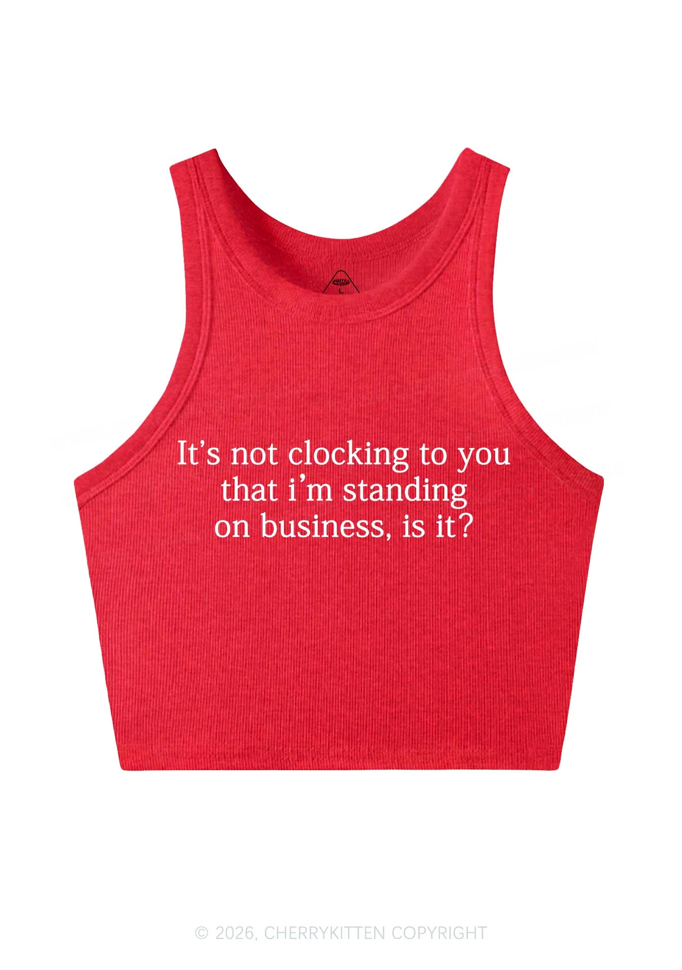 Standing On Business Y2K Crop Tank Top Cherrykitten - Image 5