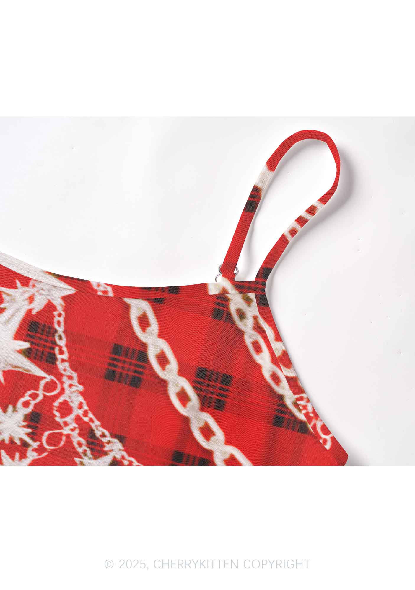 Star Chain Black Pattern Y2K Mesh Cami Tank Cherrykitten - Image 5