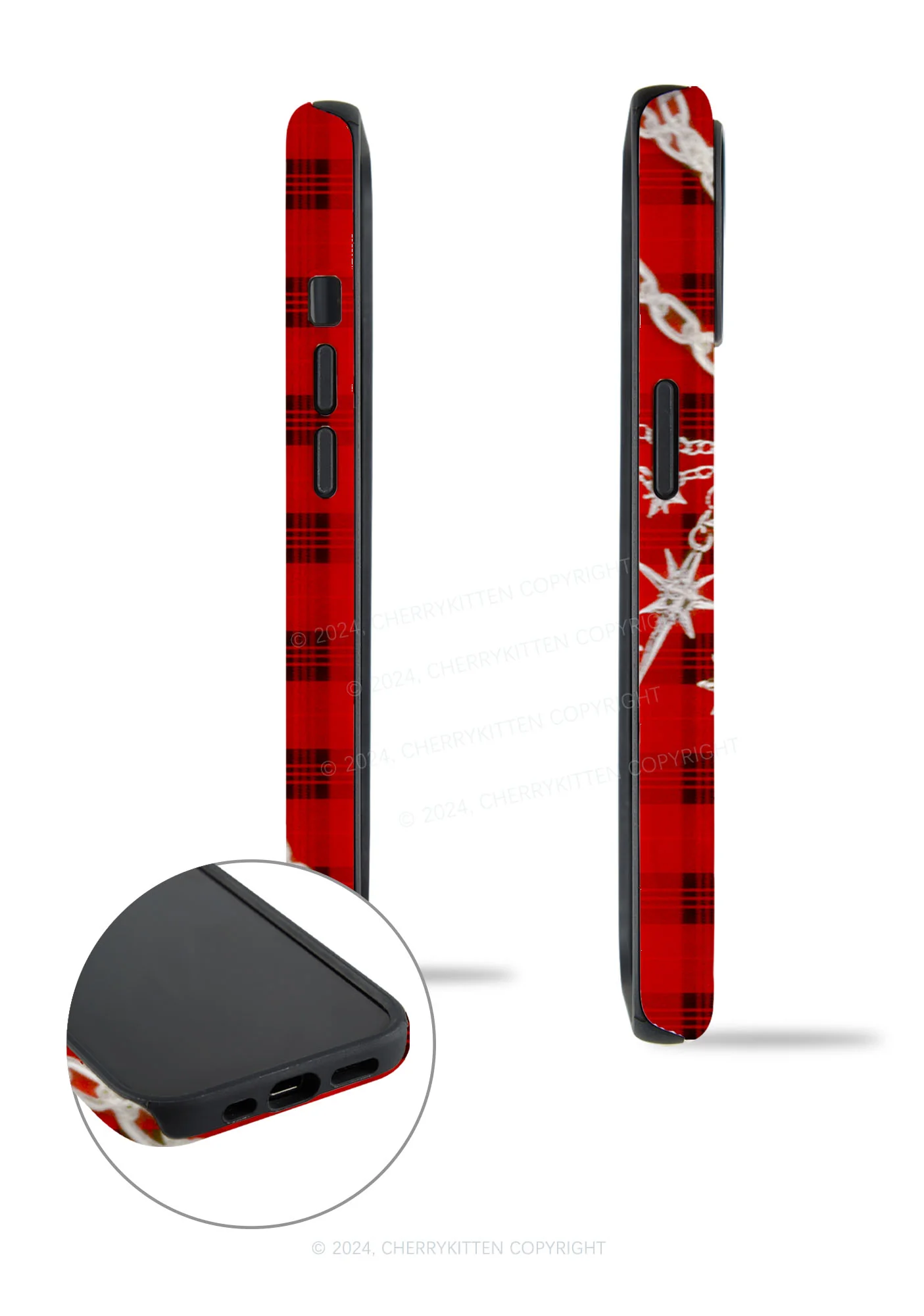 Star Chain Black Pattern Y2K Phone Case Cherrykitten - Image 3