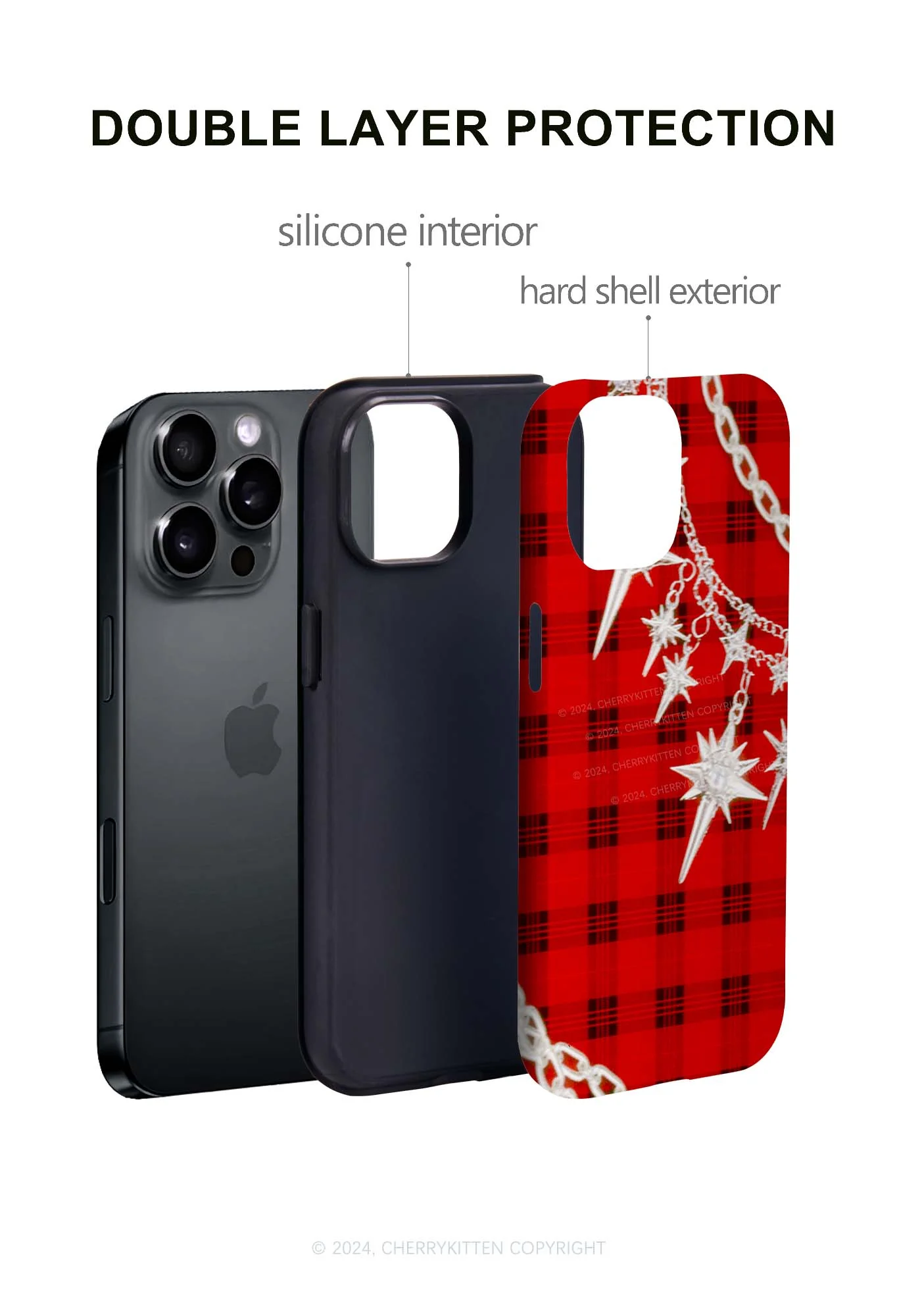 Star Chain Black Pattern Y2K Phone Case Cherrykitten - Image 4