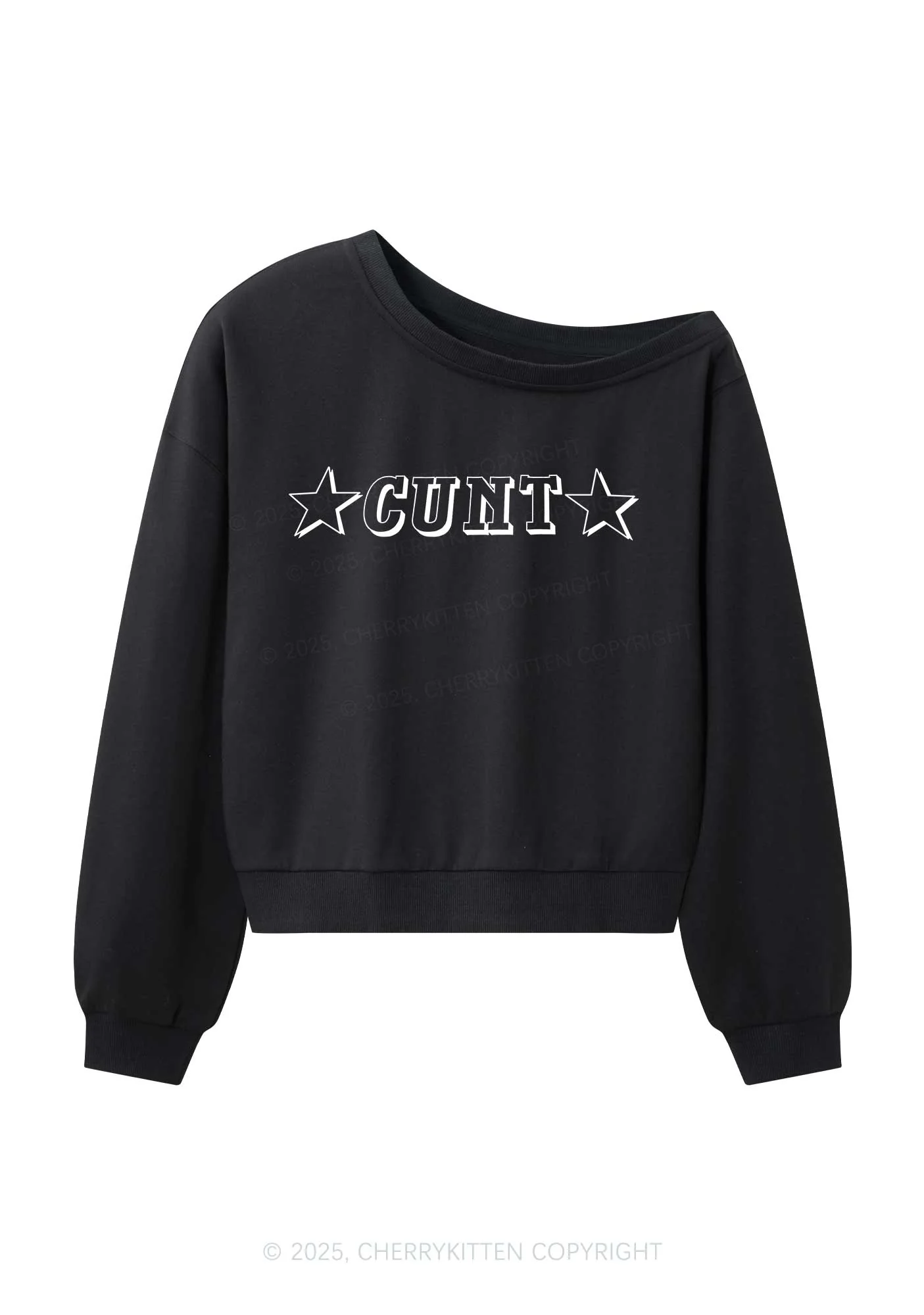 Star Count Y2K Off Shoulder Sweatshirts Cherrykitten - Image 3