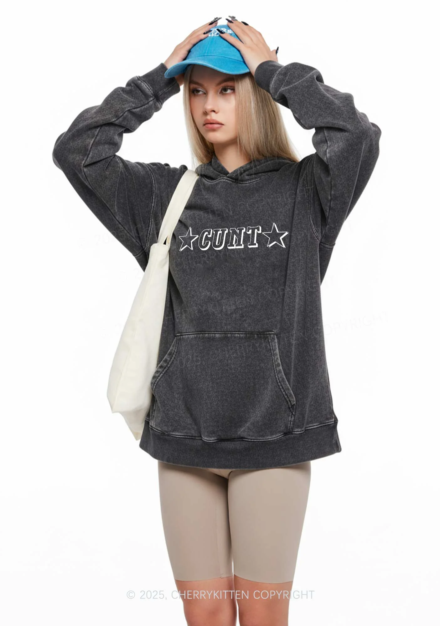 Star Count Y2K Washed Hoodie Cherrykitten - Image 2