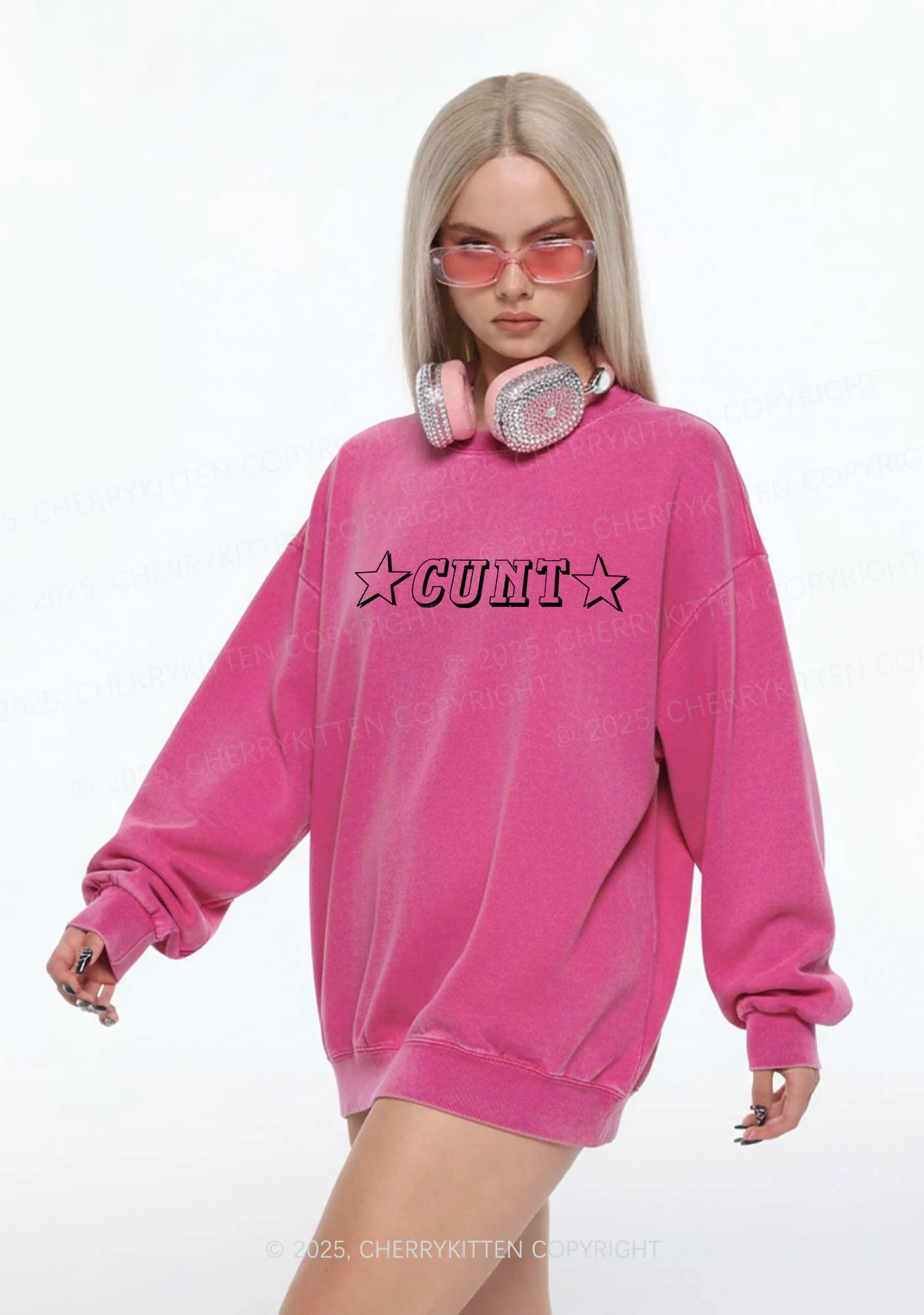 Star Count Y2K Washed Sweatshirts Cherrykitten - Image 2