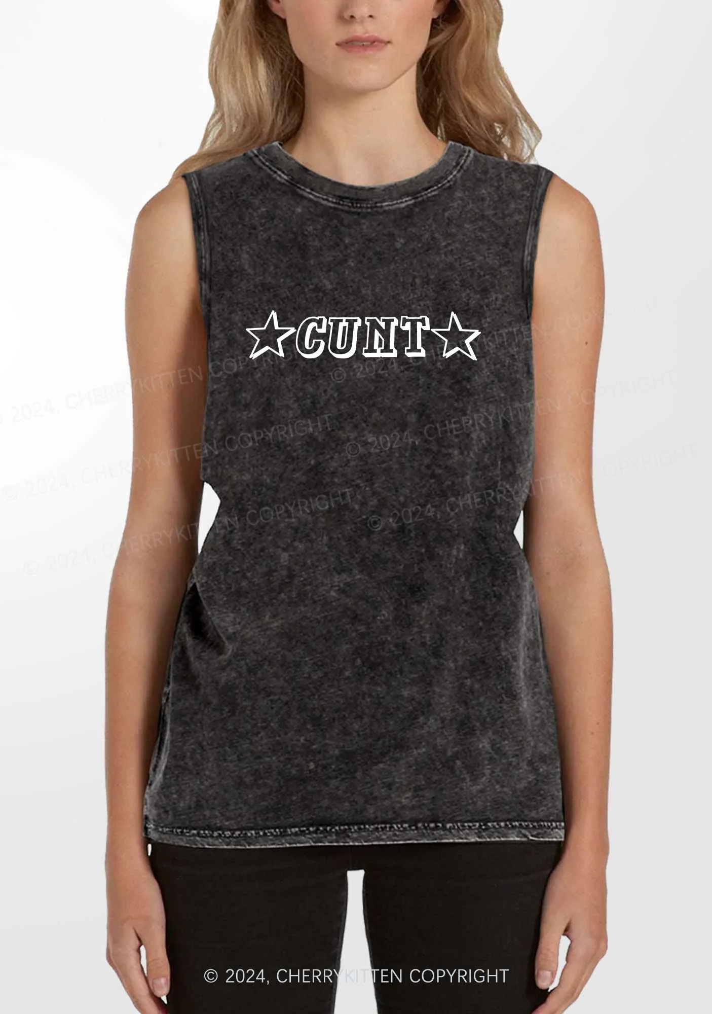 Star Count Y2K Washed Tank Cherrykitten - Image 2