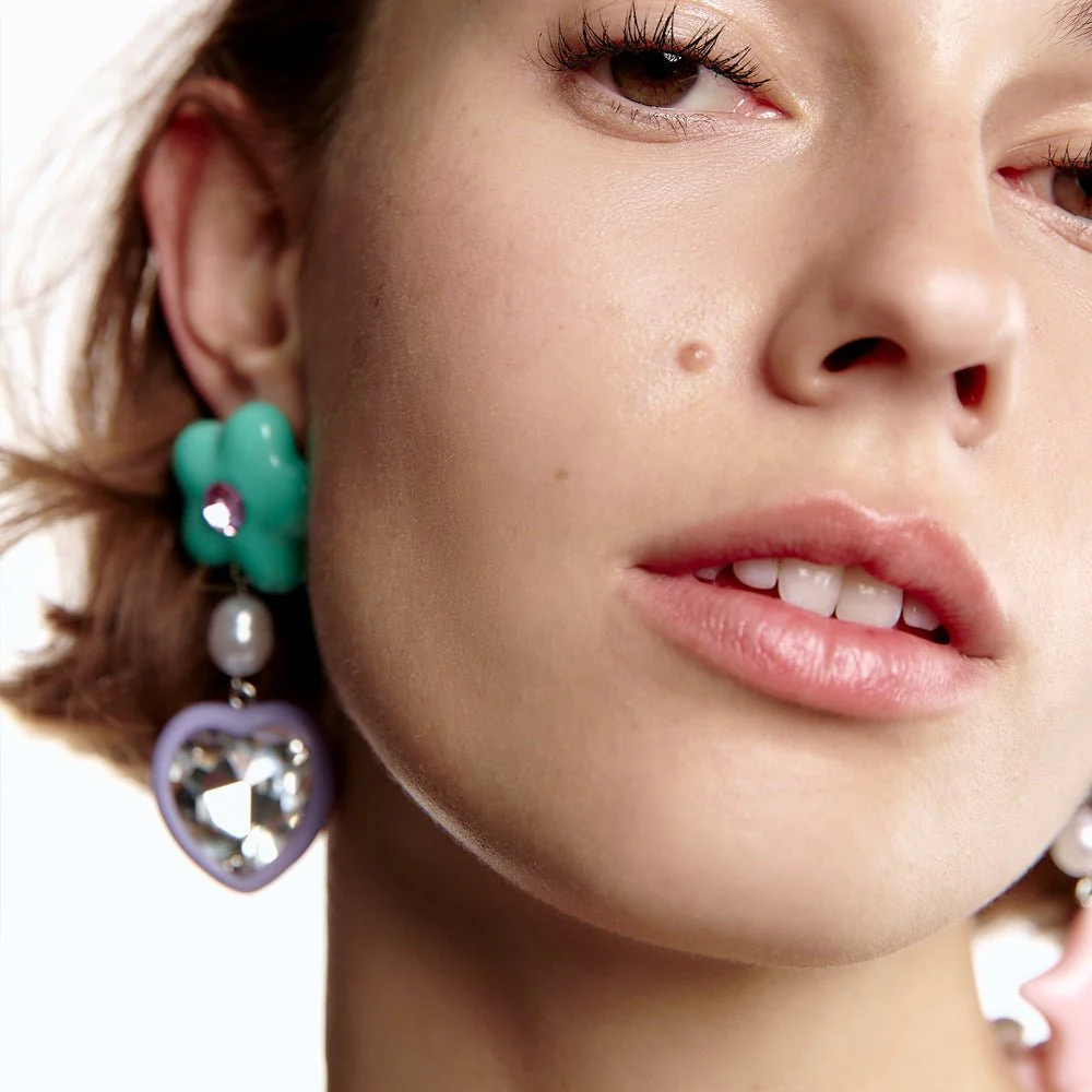Star Flower Heart Earbob Earrings - Image 2